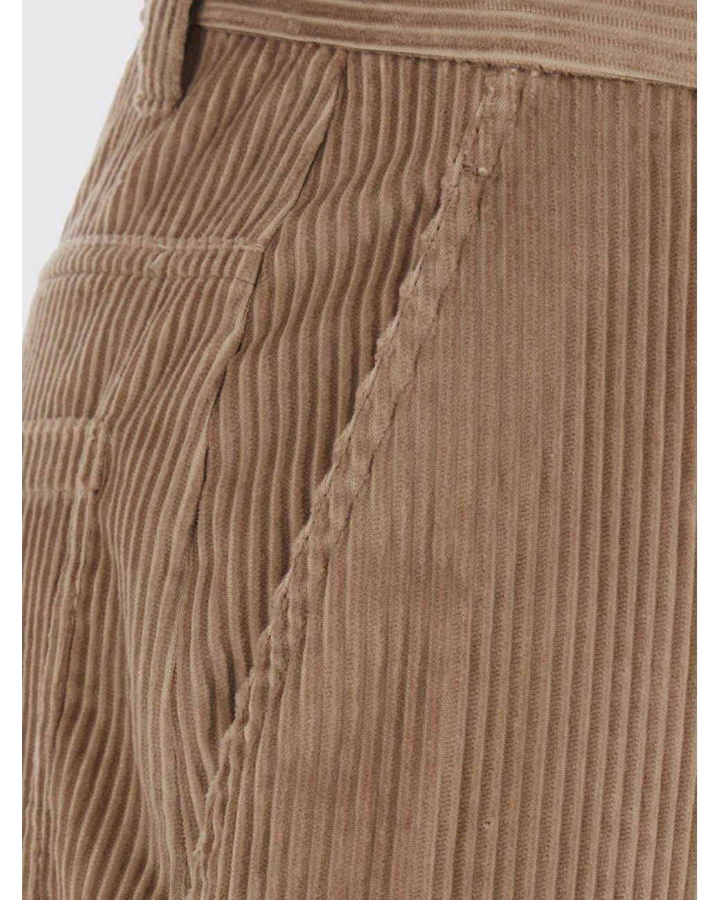 Brunello Cucinelli Natural High-Waisted Wide-Leg Trousers