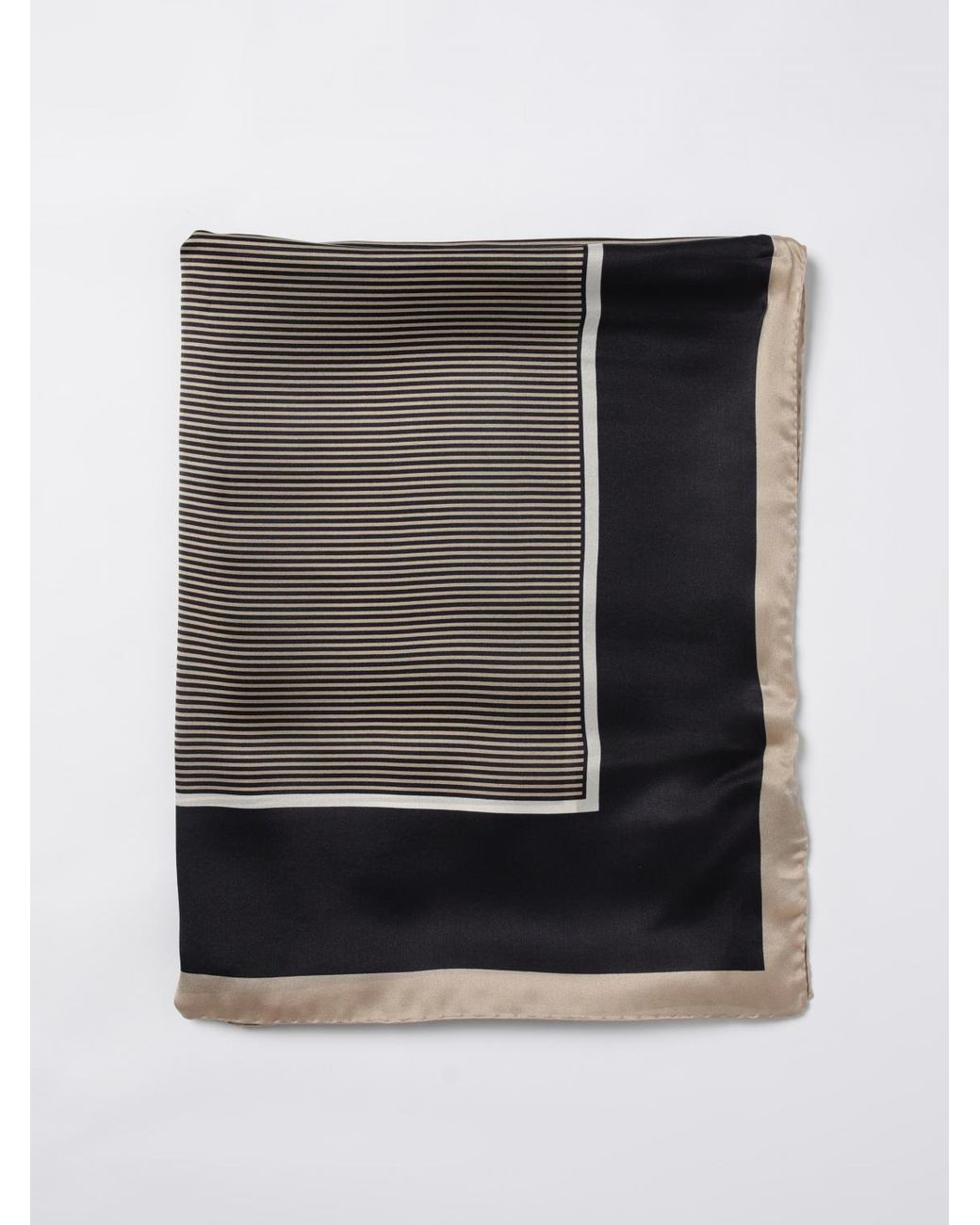 Saint Laurent Black Cassandre Printed Silk Scarf for men