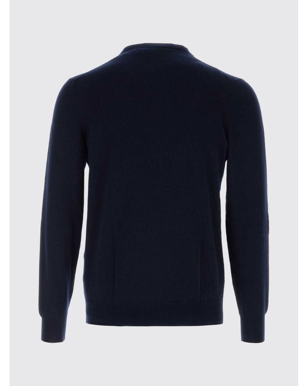 Fedeli Blue Long-Sleeved Crew-Neck Jumper for men
