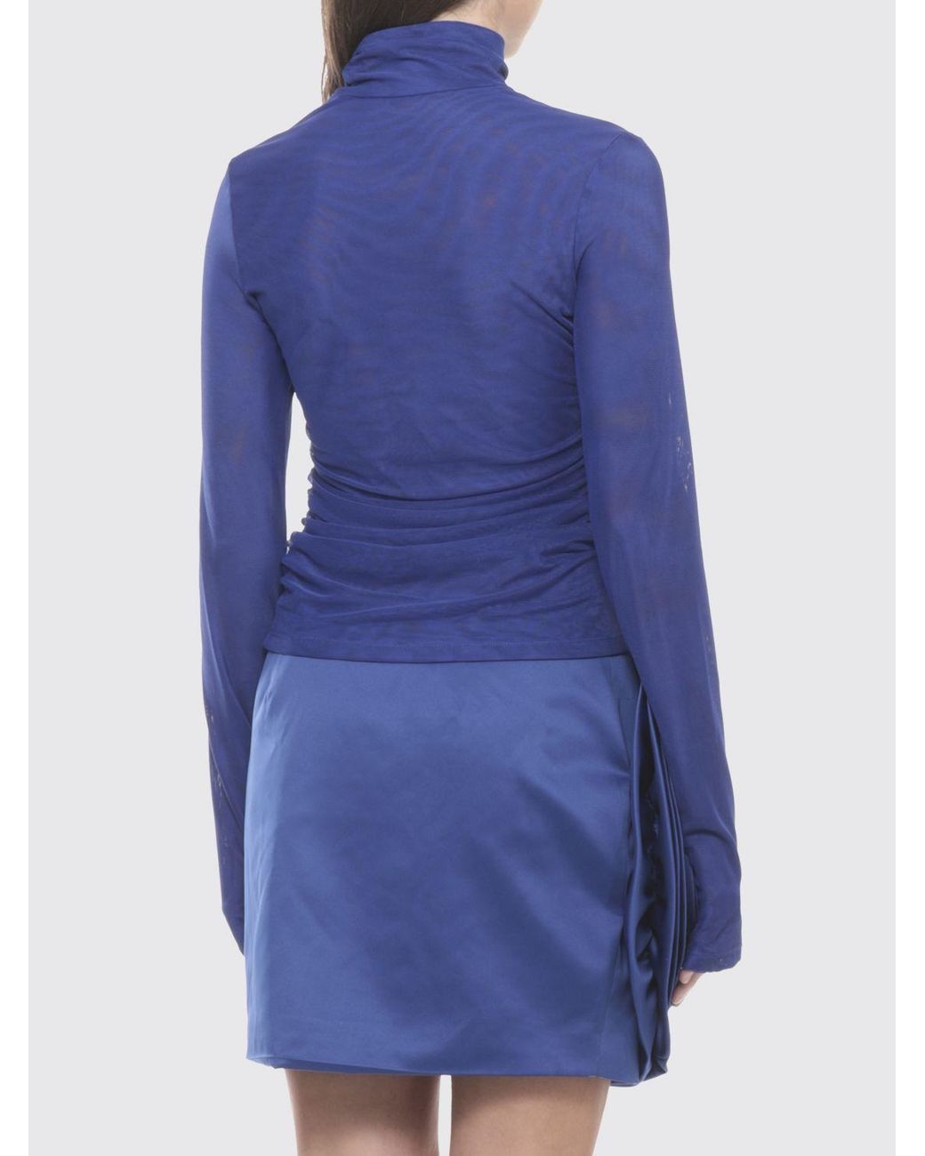 ROTATE BIRGER CHRISTENSEN Blue Rollkragen-Top Aus Stretch-Jersey