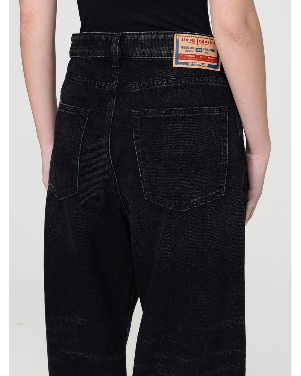 Jeans D-Sire Wide-Leg De Denim DIESEL de color Black