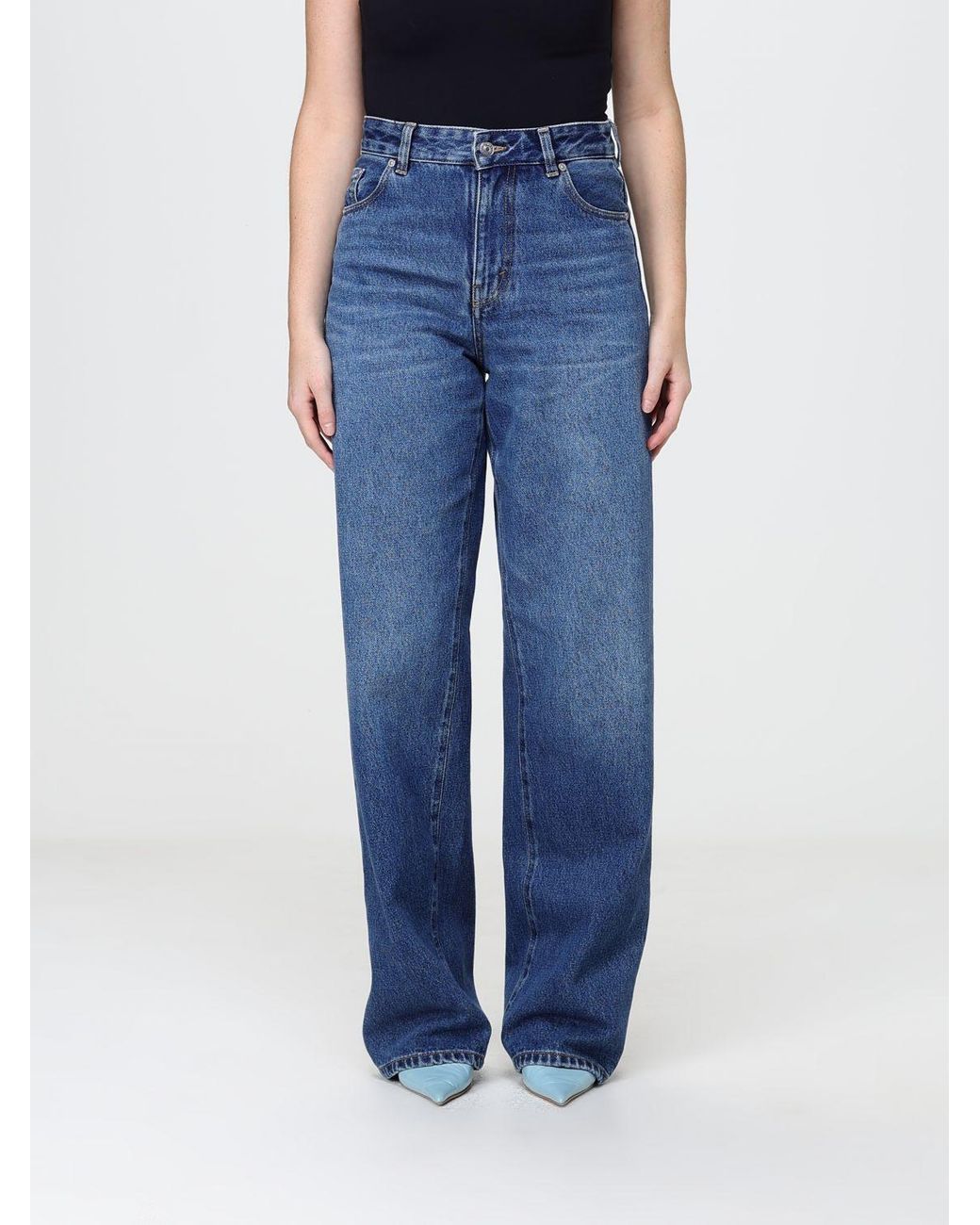Victoria Beckham Blue High-Waisted Wide-Leg Jeans