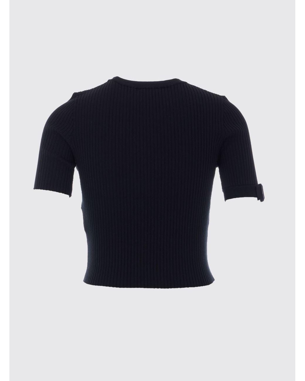 Courreges Black CourrÈ Ges Ribbed Viscose Cropped Top