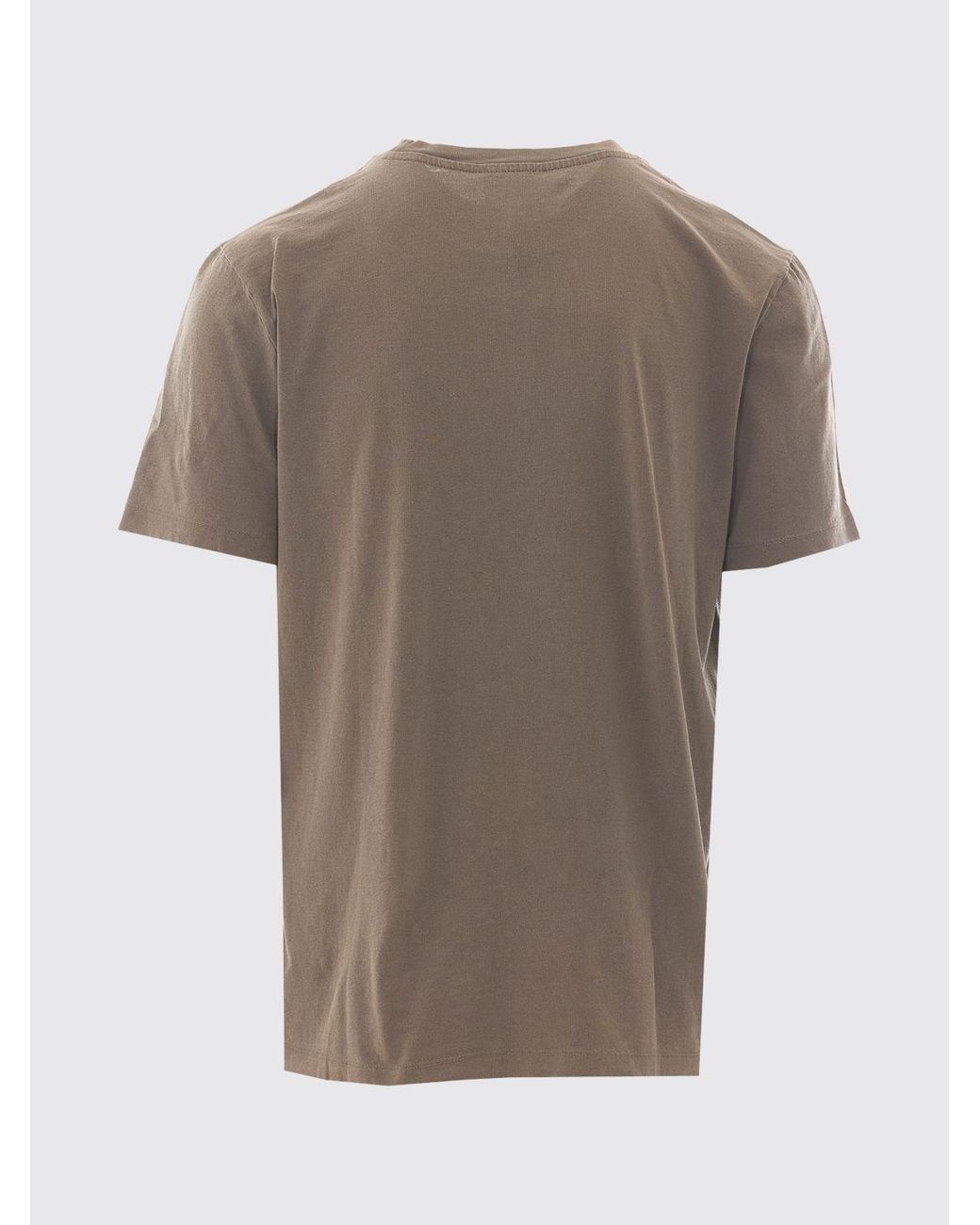 A.P.C. Gray Cotton T-Shirt With Contrast Logo On The Chest for men