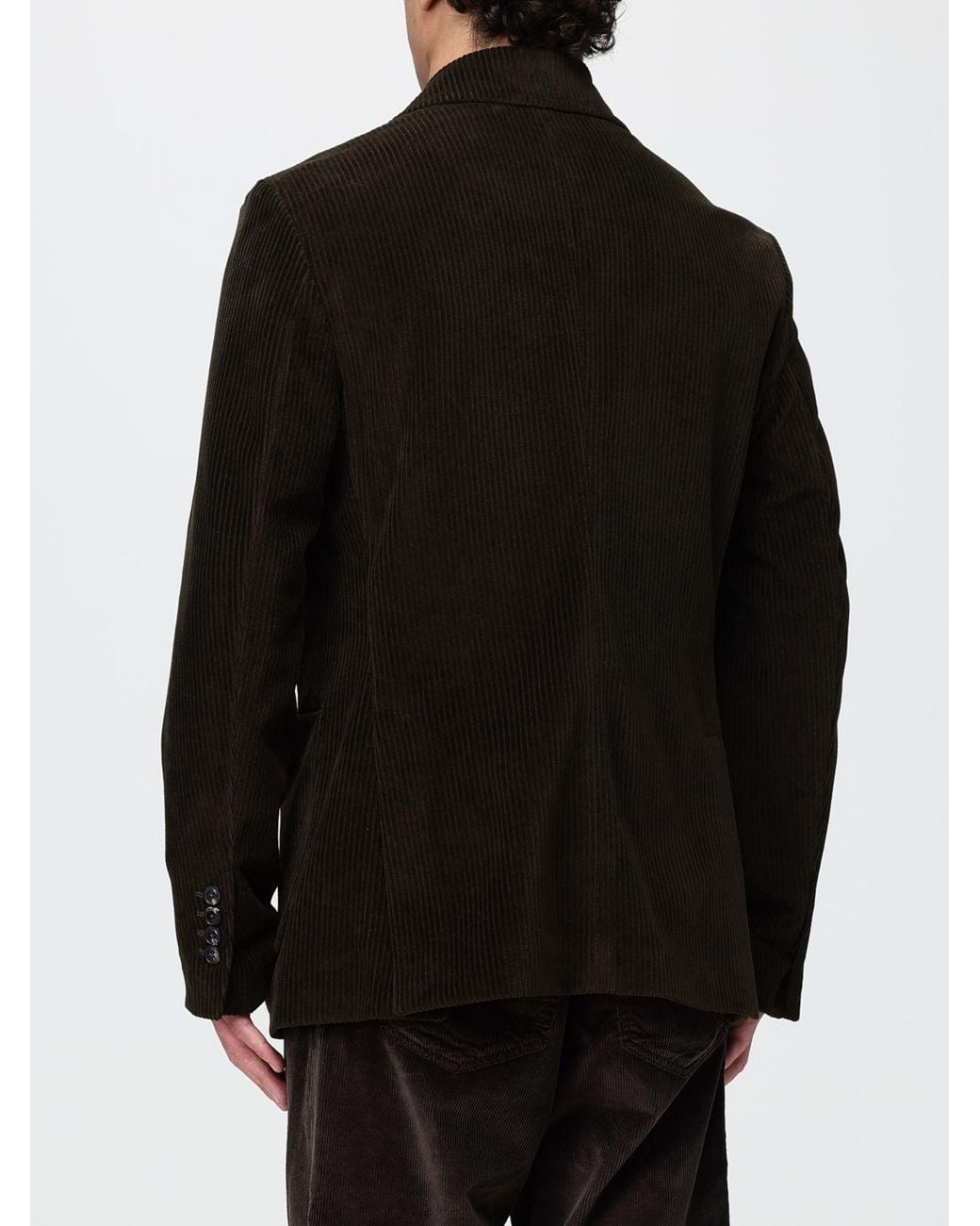 Circolo 1901 Black Double-Breasted Cotton Velvet Blazer With Patch Pockets for men