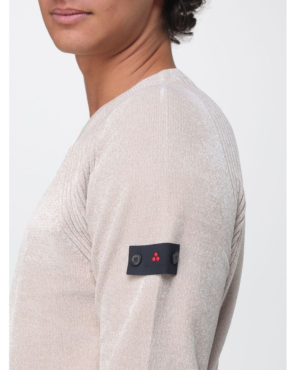 Peuterey Gray Crew Neck Polyester Sweater With Long Sleeves And Ribbed Trims for men