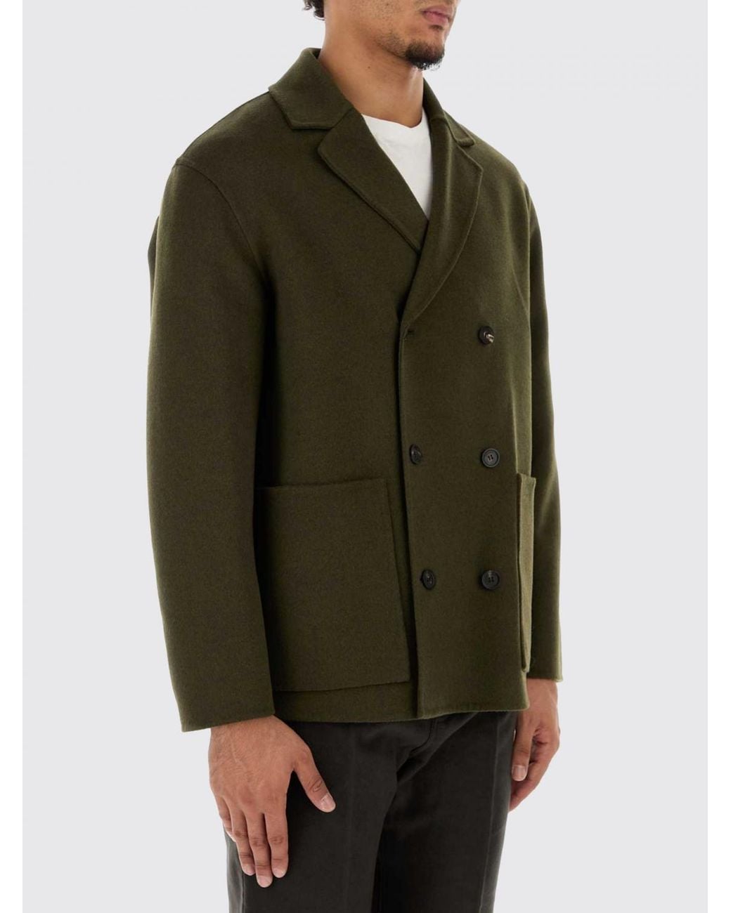 Ferragamo Green Double-Breasted Blazer for men