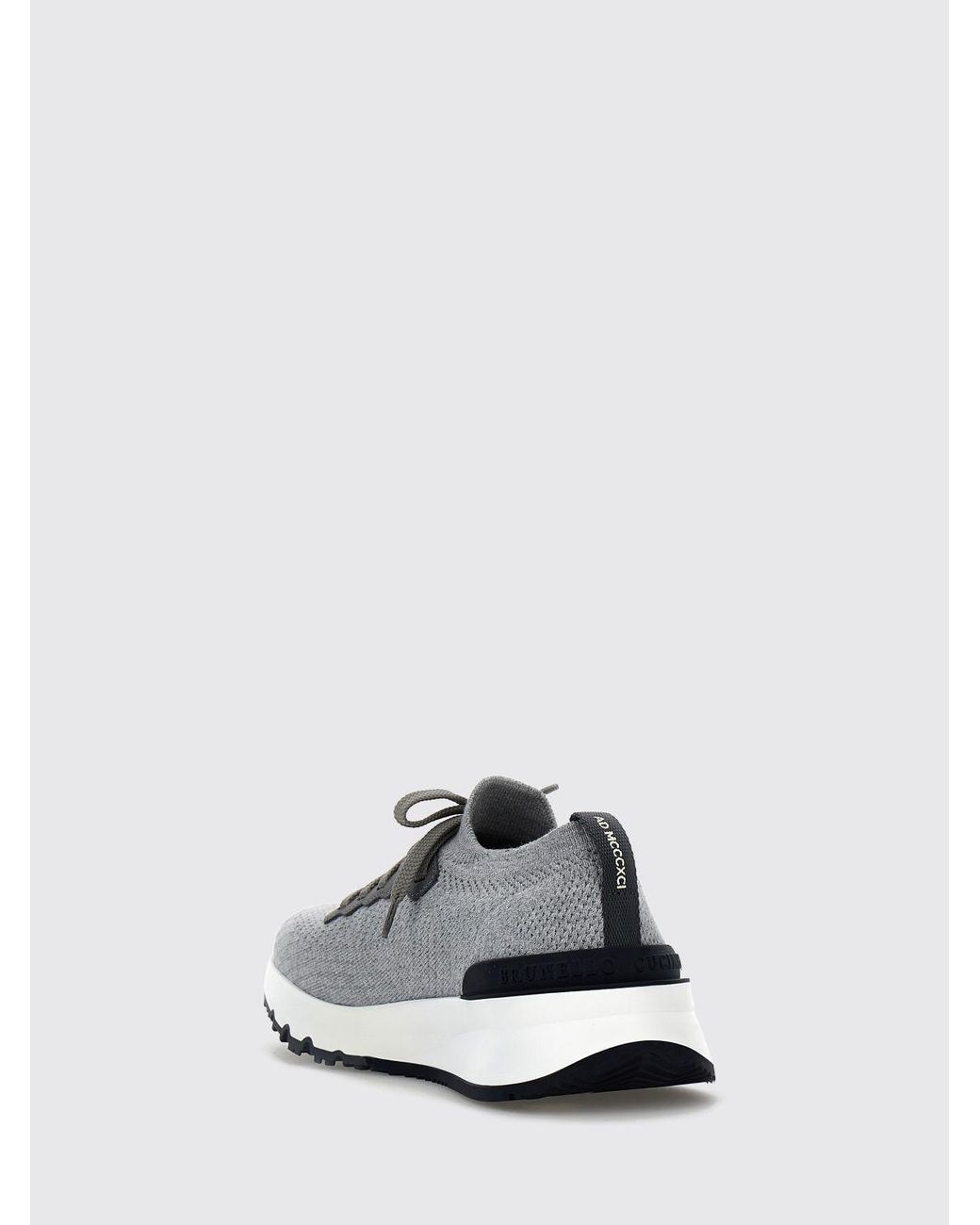 Brunello Cucinelli Strick-Low-Top-Sneaker Aus Baumwollmischung Mit Elastischem Knöchel in White für Herren