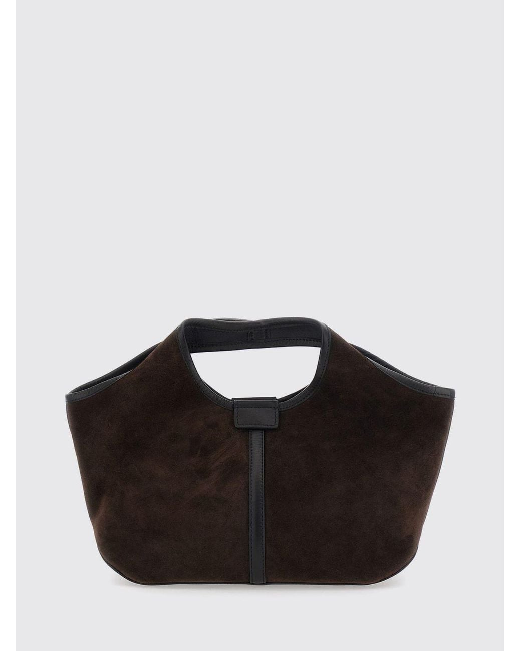 Soeur Black Douce Suede Handbag With Double Handle