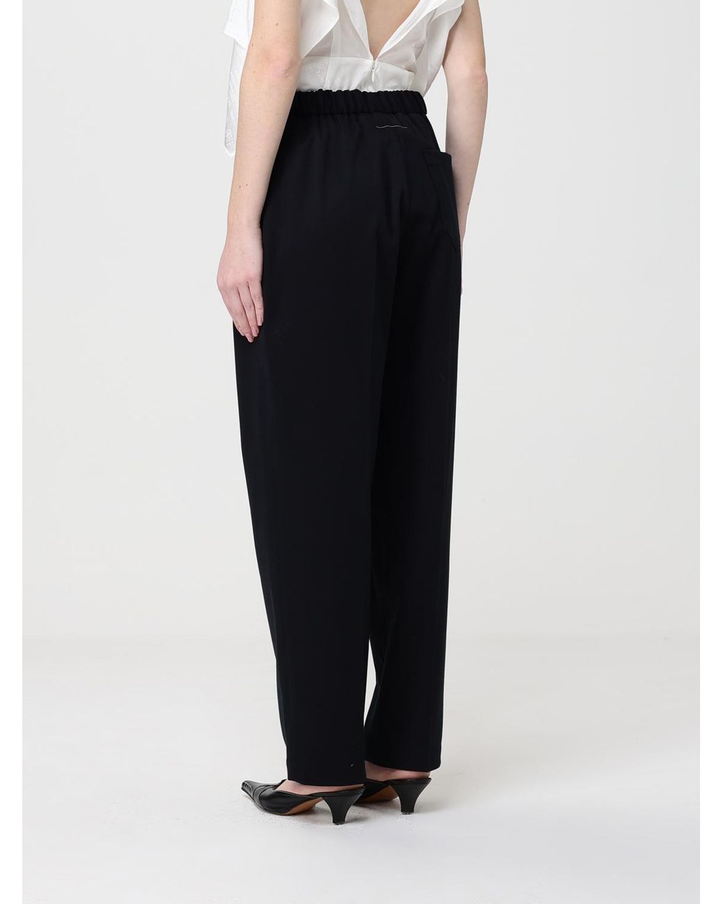 MM6 by Maison Margiela Black Wool Blend Trousers