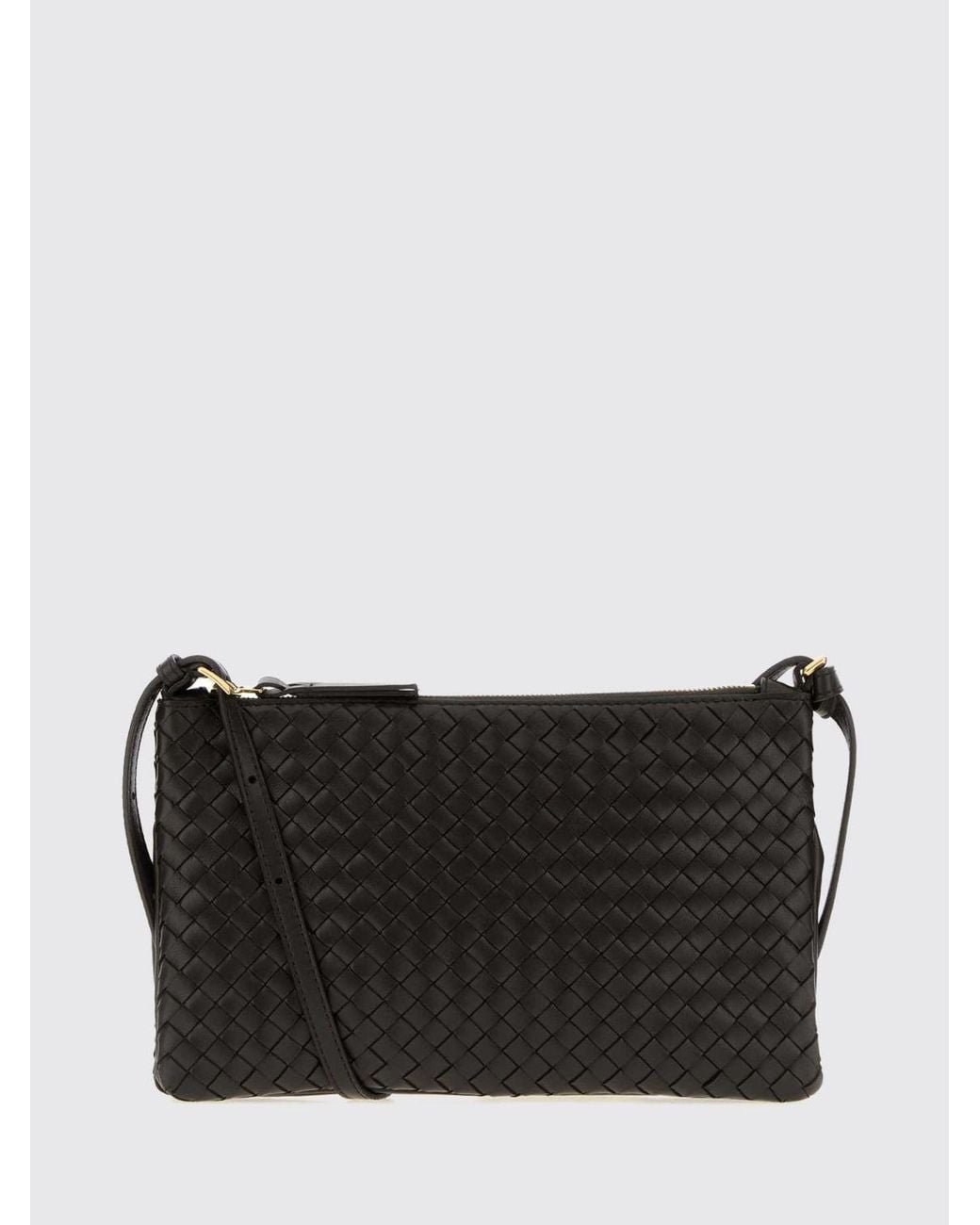 Bottega Veneta Black Small Woven Nappa Crossbody Bag