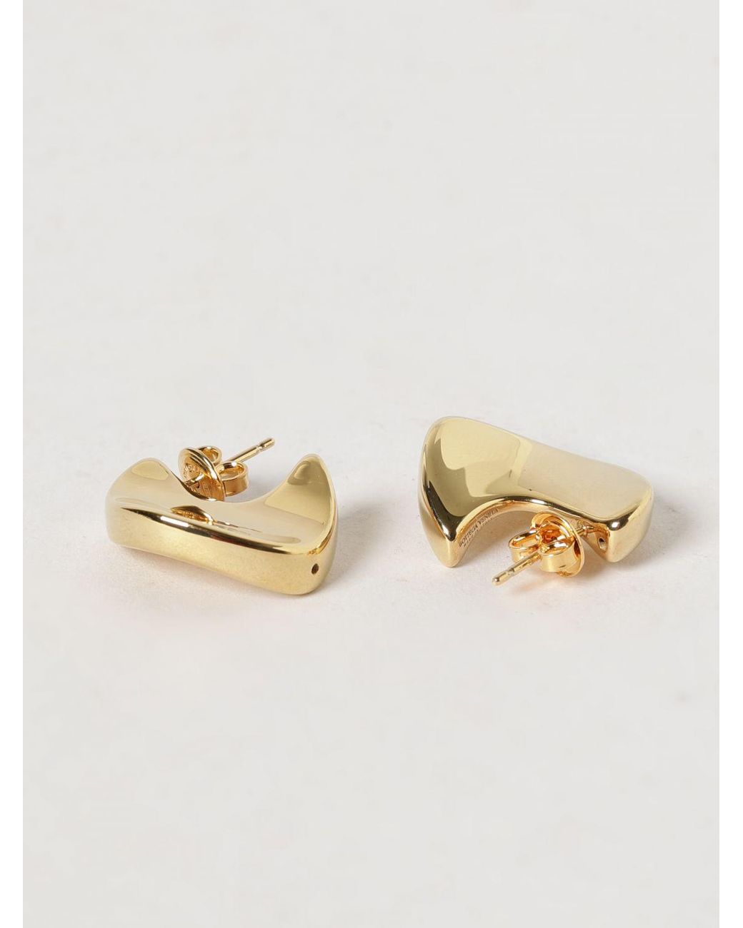 Bottega Veneta Natural Engraved Logo Sterling Dangle Earrings