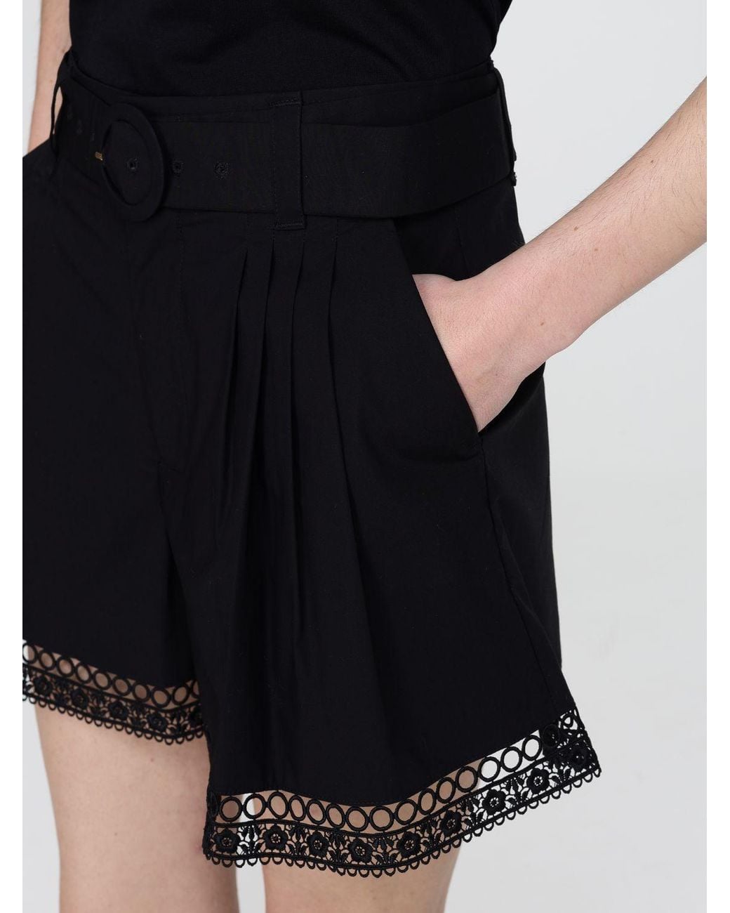 Twinset Black Cotton Shorts With Belt