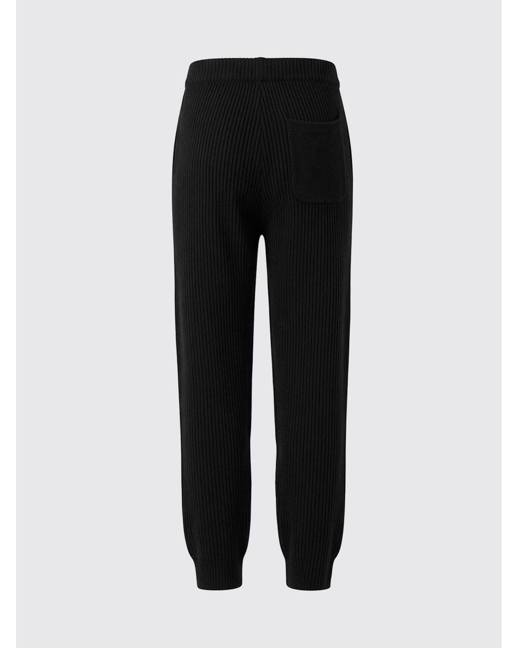 Dries Van Noten Black Slim-Fit Ribbed-Knit Wool Trousers With Elasticated Waist for men