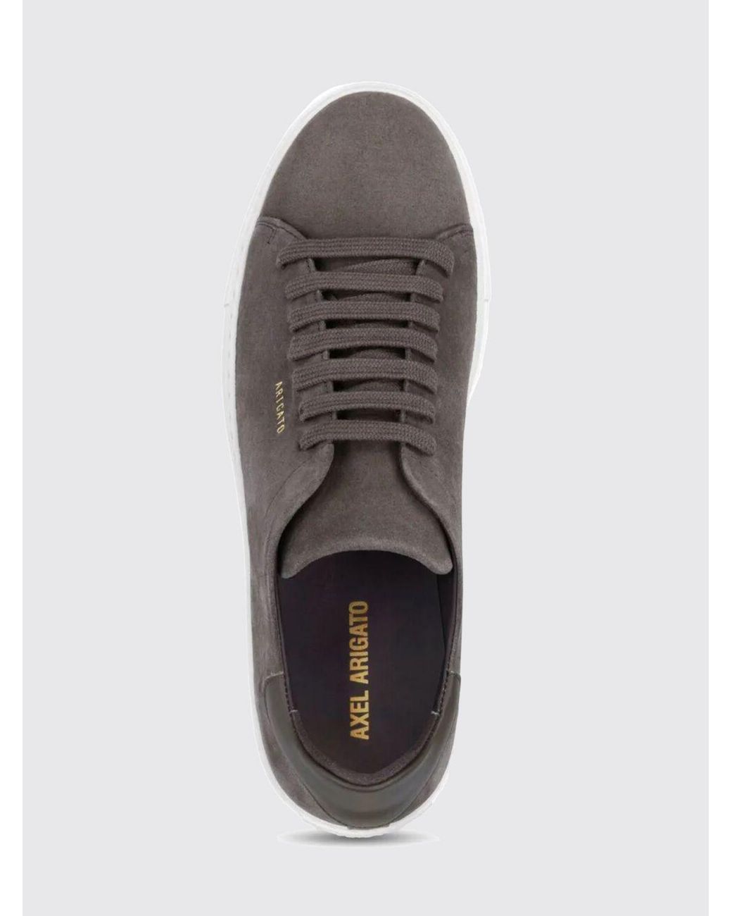 Axel Arigato Gray Clean 90 Suede Low-Top Sneakers With Logo for men