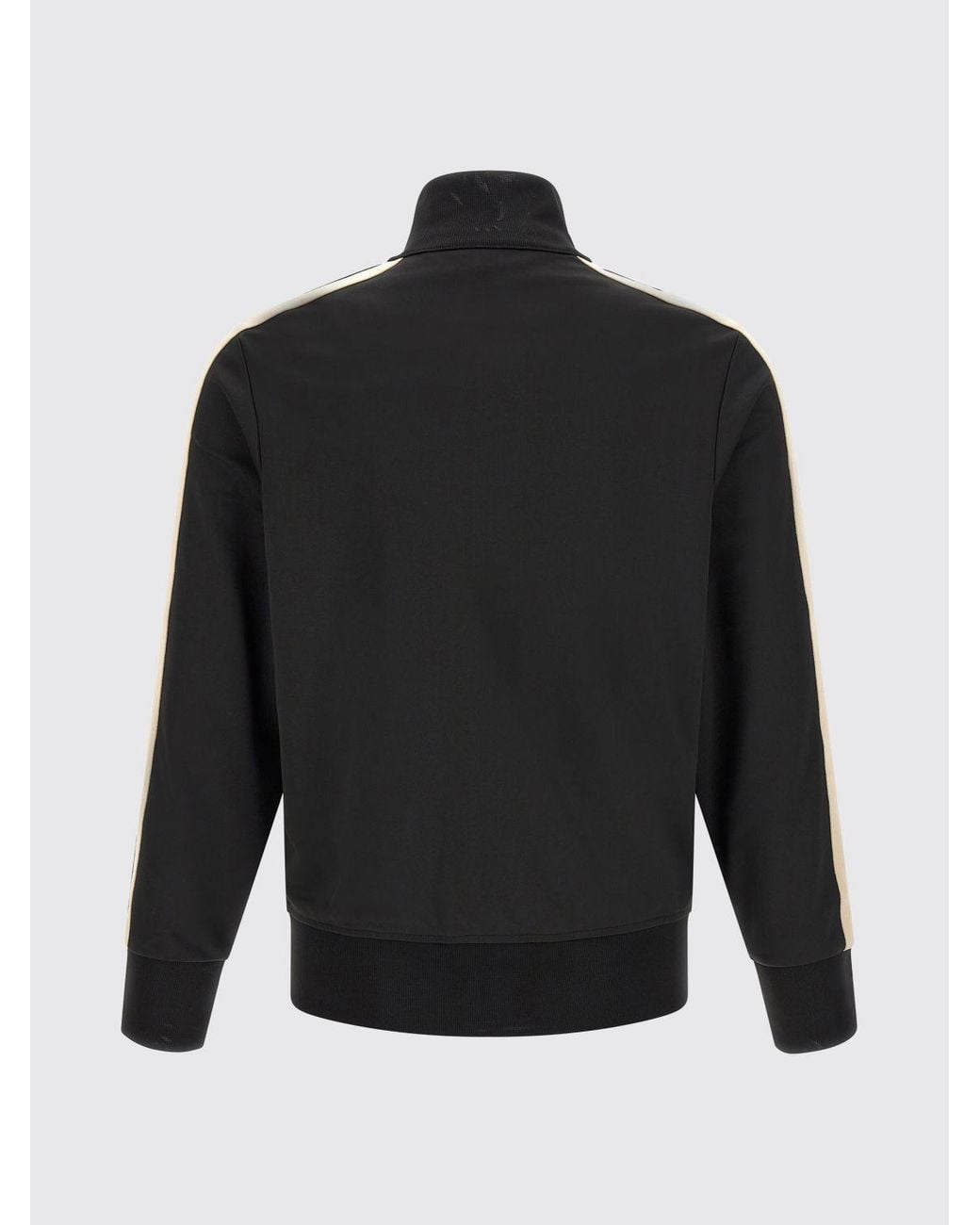 Palm Angels Blue Technical Fabric Track Jacket With High Neck And Contrast Logo for men