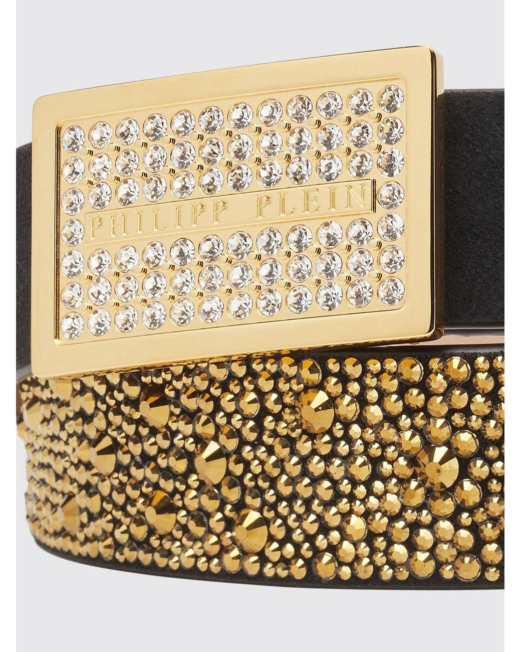 Philipp Plein Multicolor Leather Belt With Rhinestones