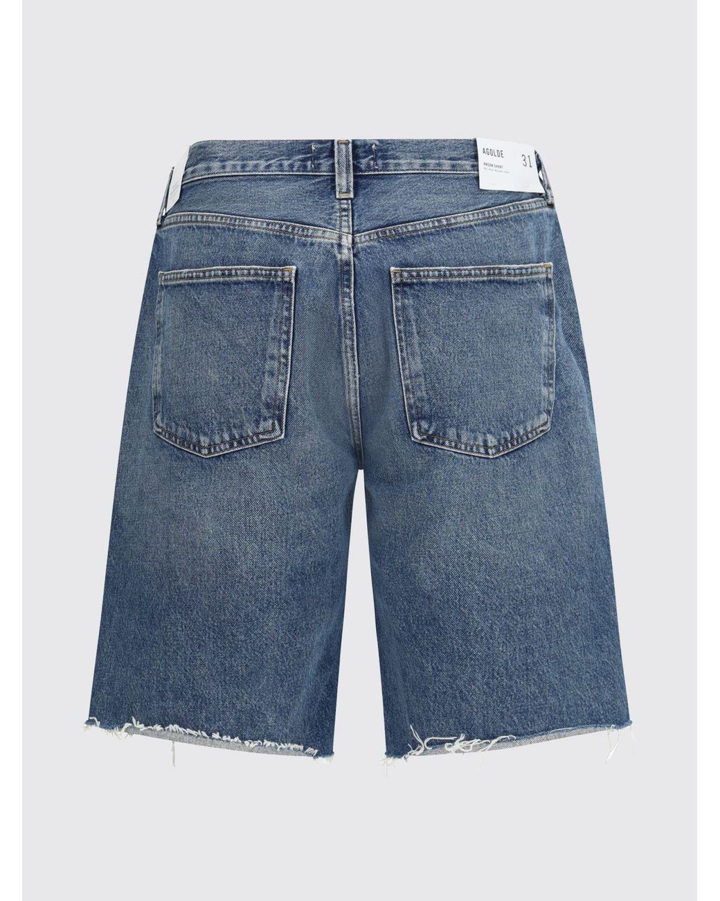 Agolde Blue Knee-Length 5-Pocket Denim Shorts for men