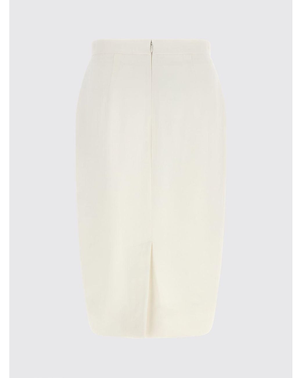 Stella McCartney White High-Waisted Crêpe Midi Pencil Skirt With Darts