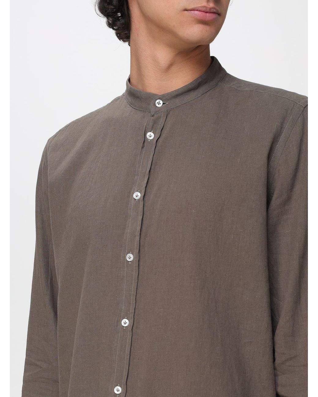 Manuel Ritz Brown Linen And Cotton Casual Shirt for men