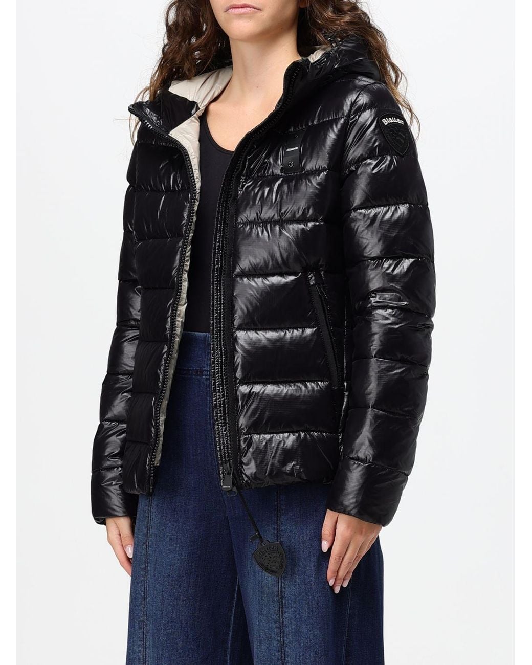 Blauer Black Caroll Short Quilted Nylon Hooded Puffer Jacket