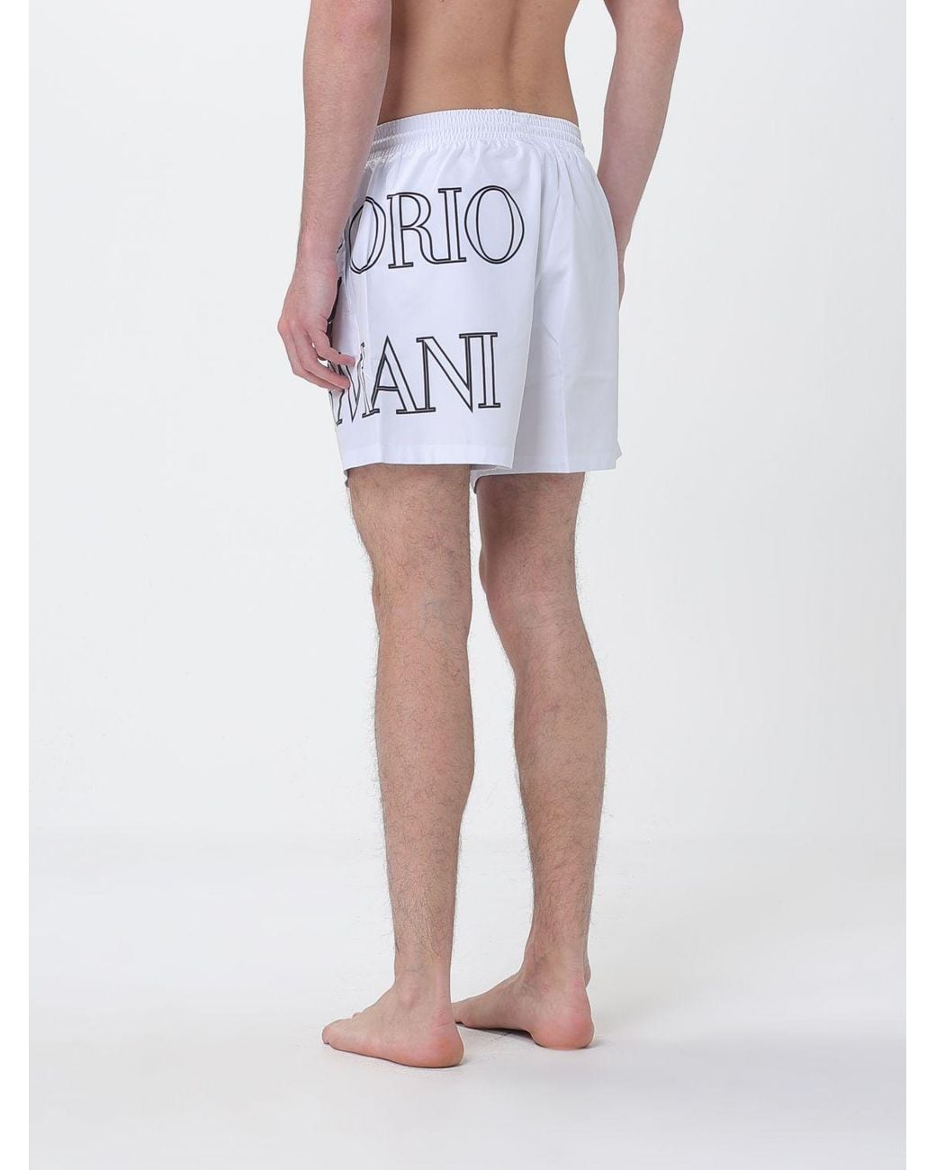 Emporio Armani Blue Boxer Swimsuit With Logo for men