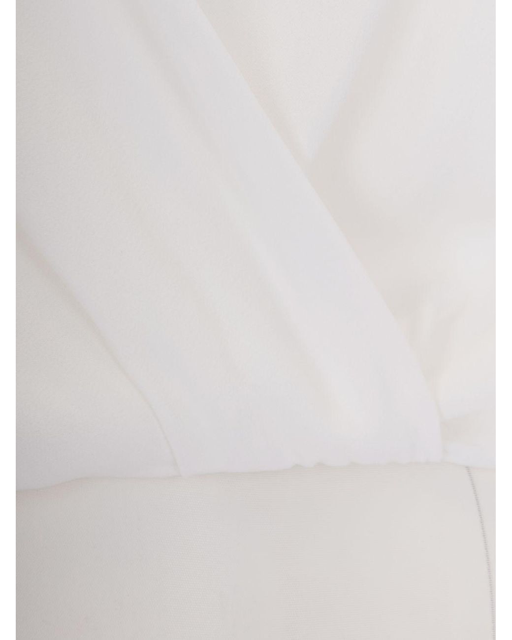 Elisabetta Franchi White Georgette Bodysuit Blouse