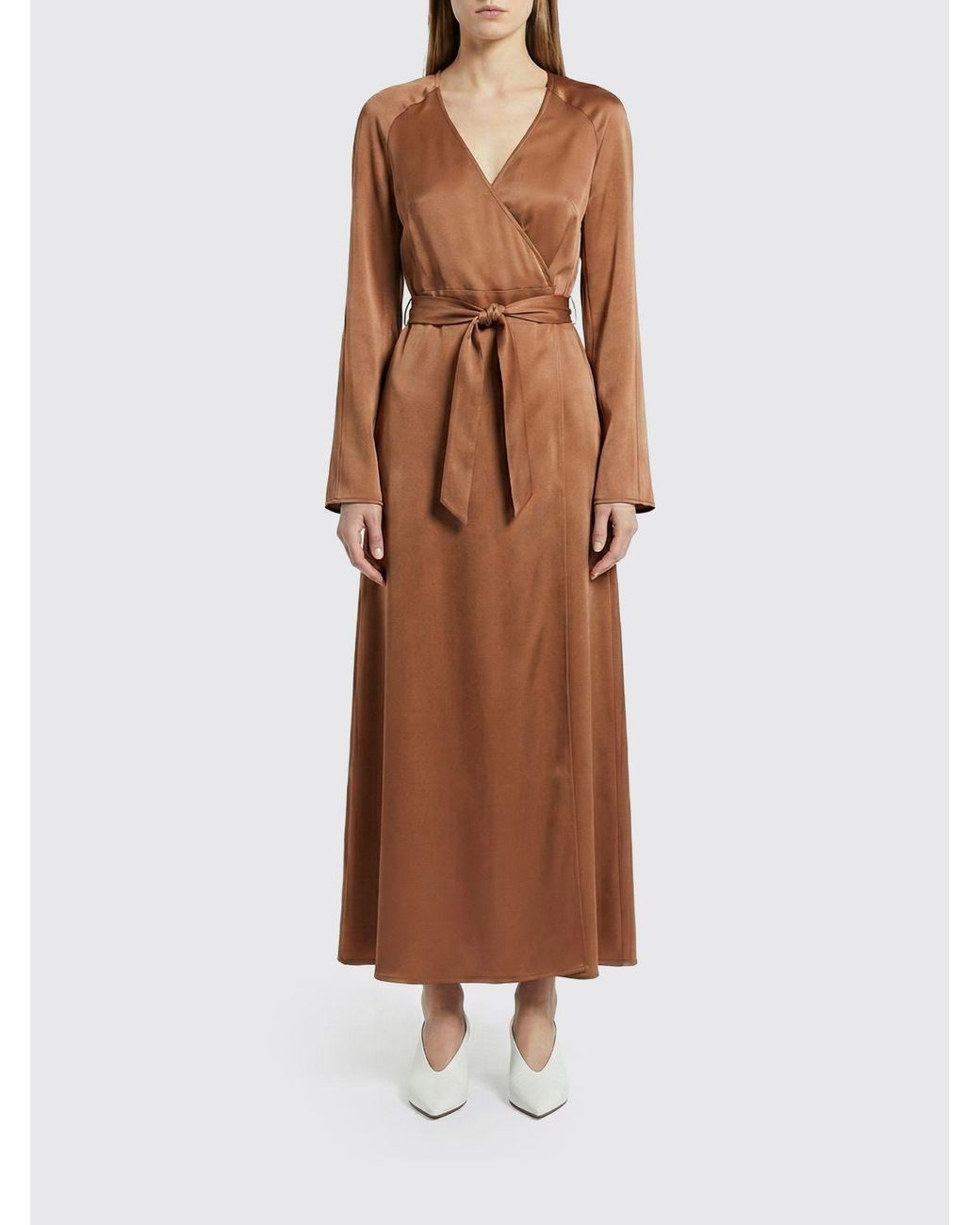 Fabiana Filippi Brown Wrap Midi Dress