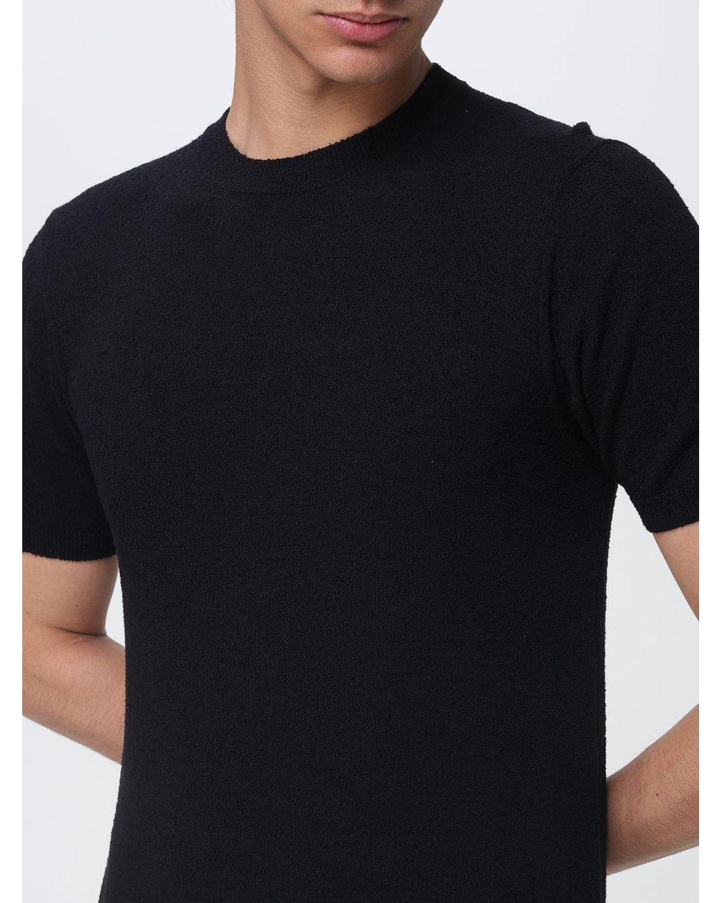 Drumohr Rundhals-Strickpullover Aus Baumwollmischung in Black für Herren