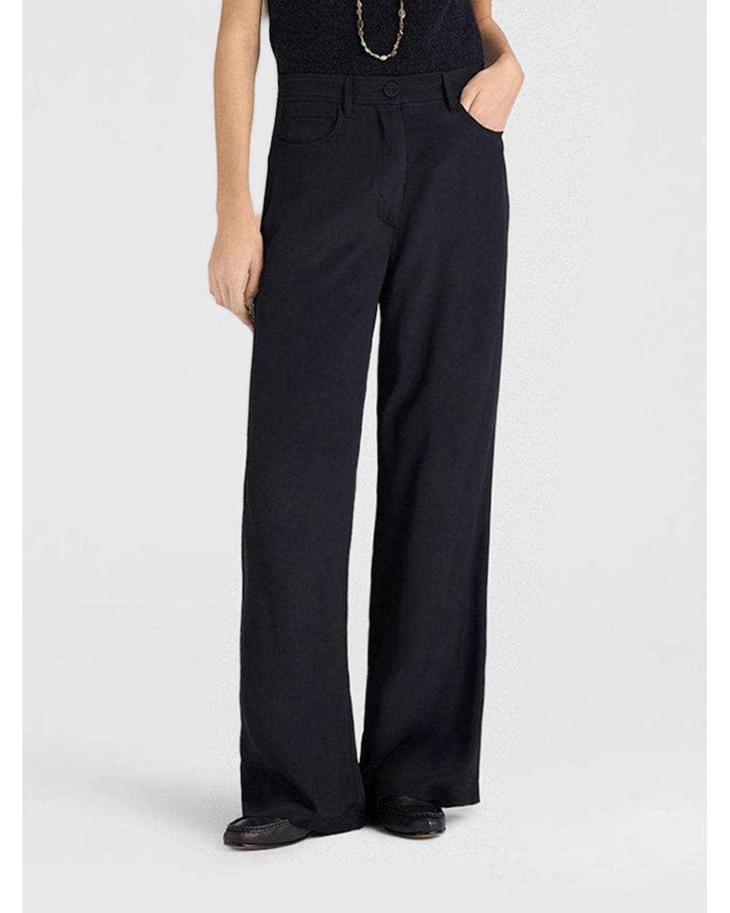 Momoní Black MomonÌ Ortiz High-Waisted Straight Wide Leg Trousers