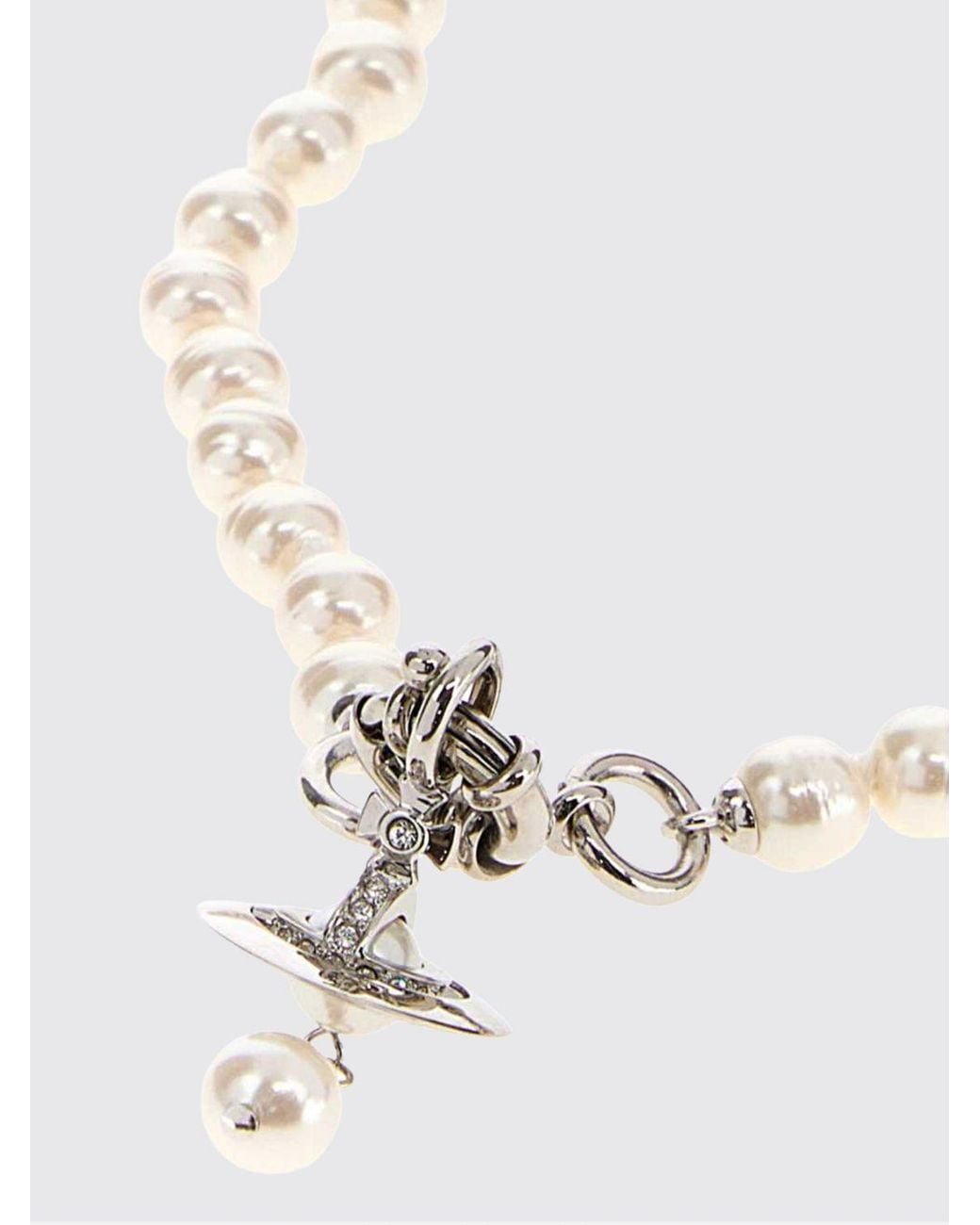 Vivienne Westwood White Aleksa Orb Pendant Necklace