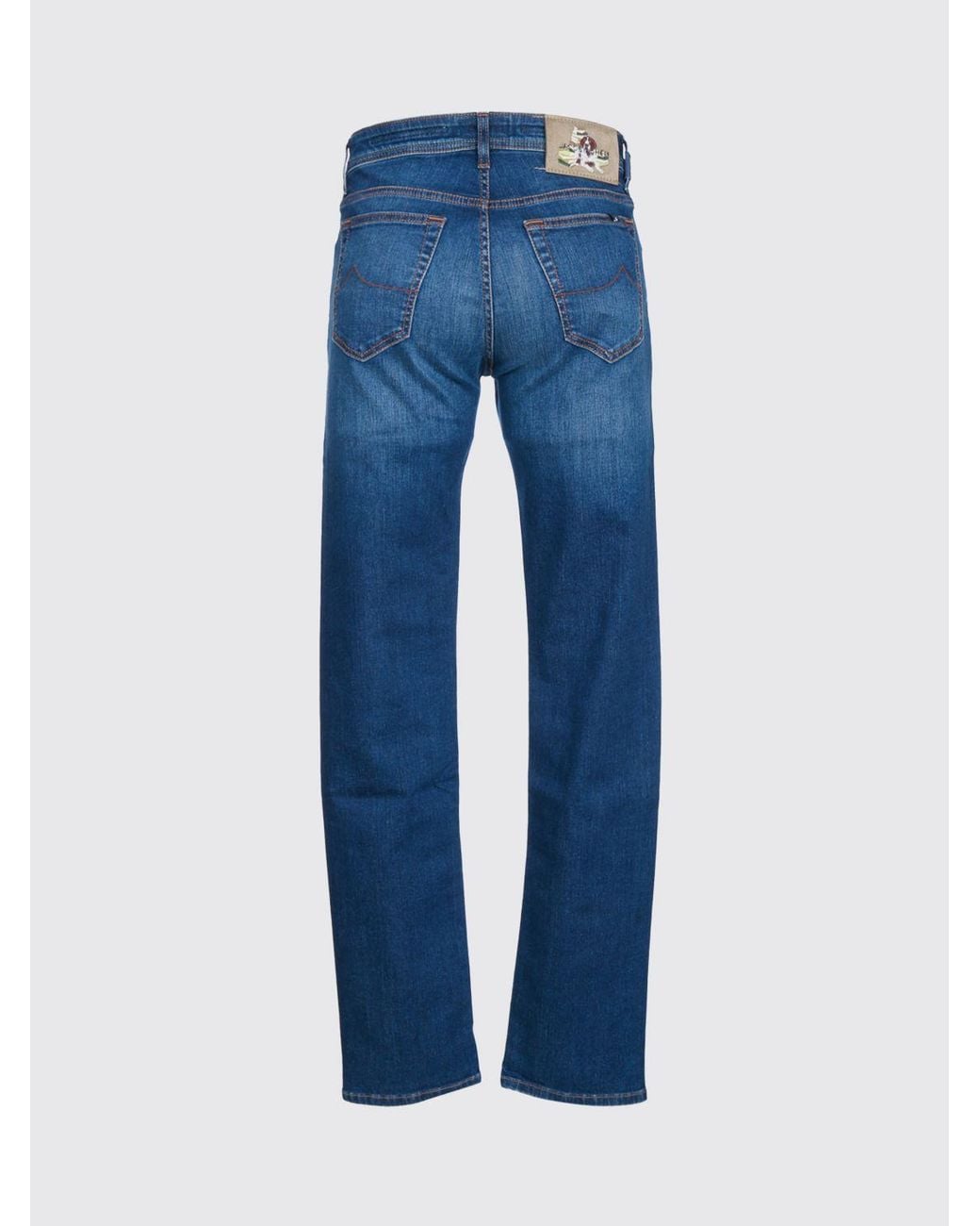 Jacob Cohen Blue Mid-Rise Straight-Leg Cotton Denim Jeans for men
