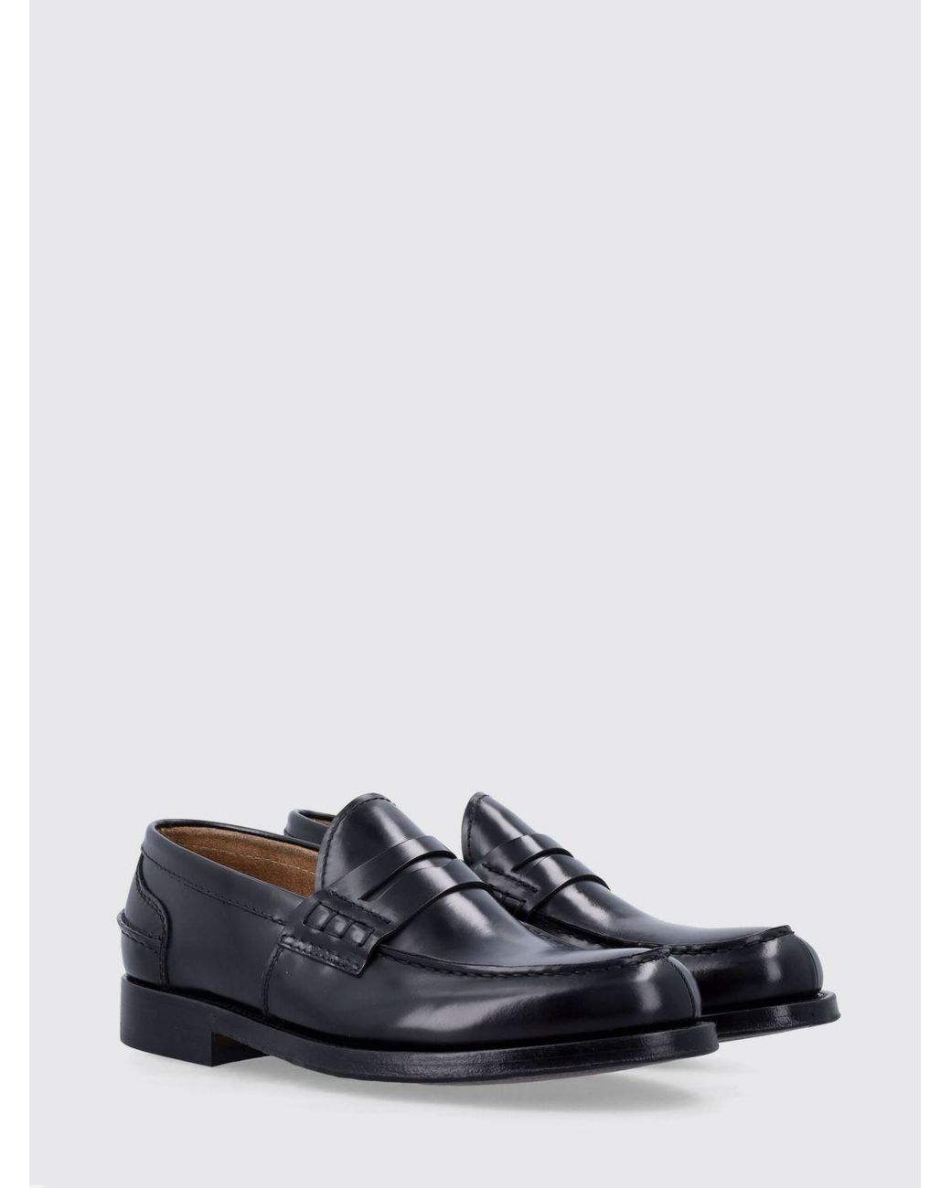 Green George Blue Brushed Leather Loafers With Saddle Strap And Leather Sole for men