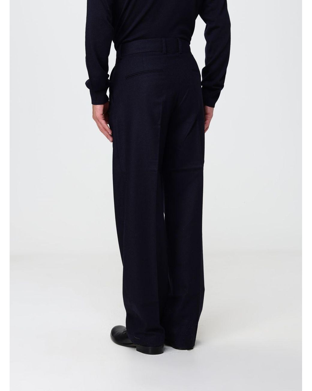 Drole de Monsieur Blue Pleated Tailored Trousers for men