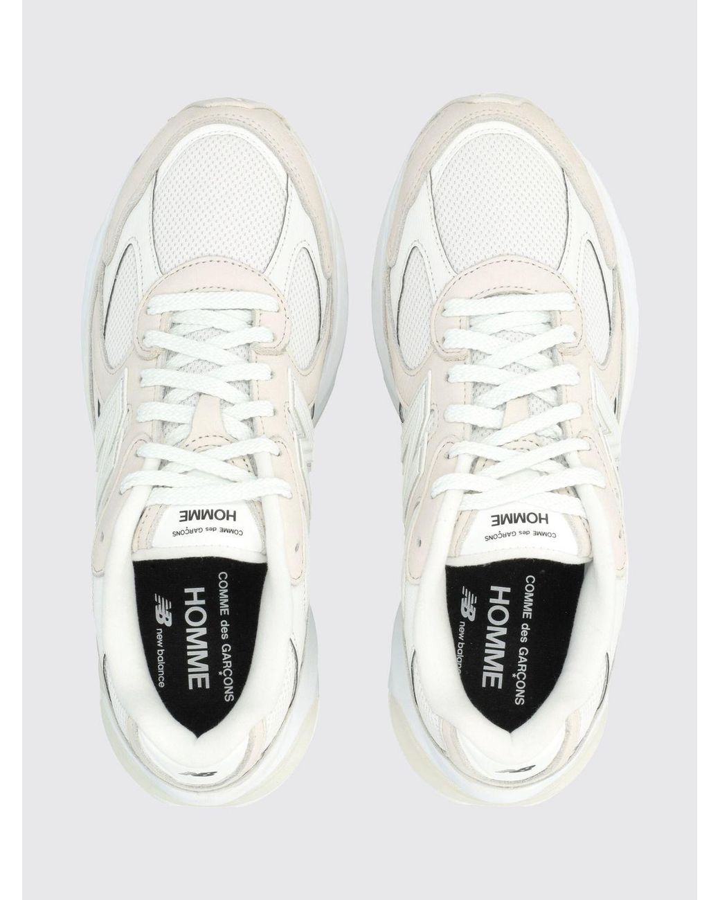 New Balance White Nubuck And Mesh Sneakers Comme Des Garçons X for men