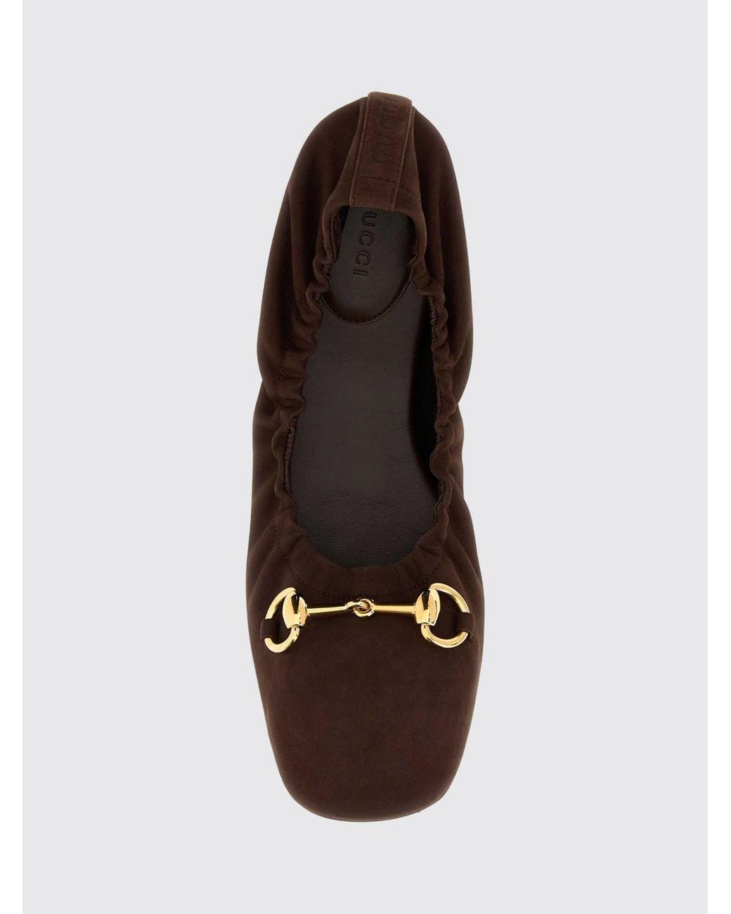 Gucci White Prima Suede Ballet Flats With Horsebit Detail