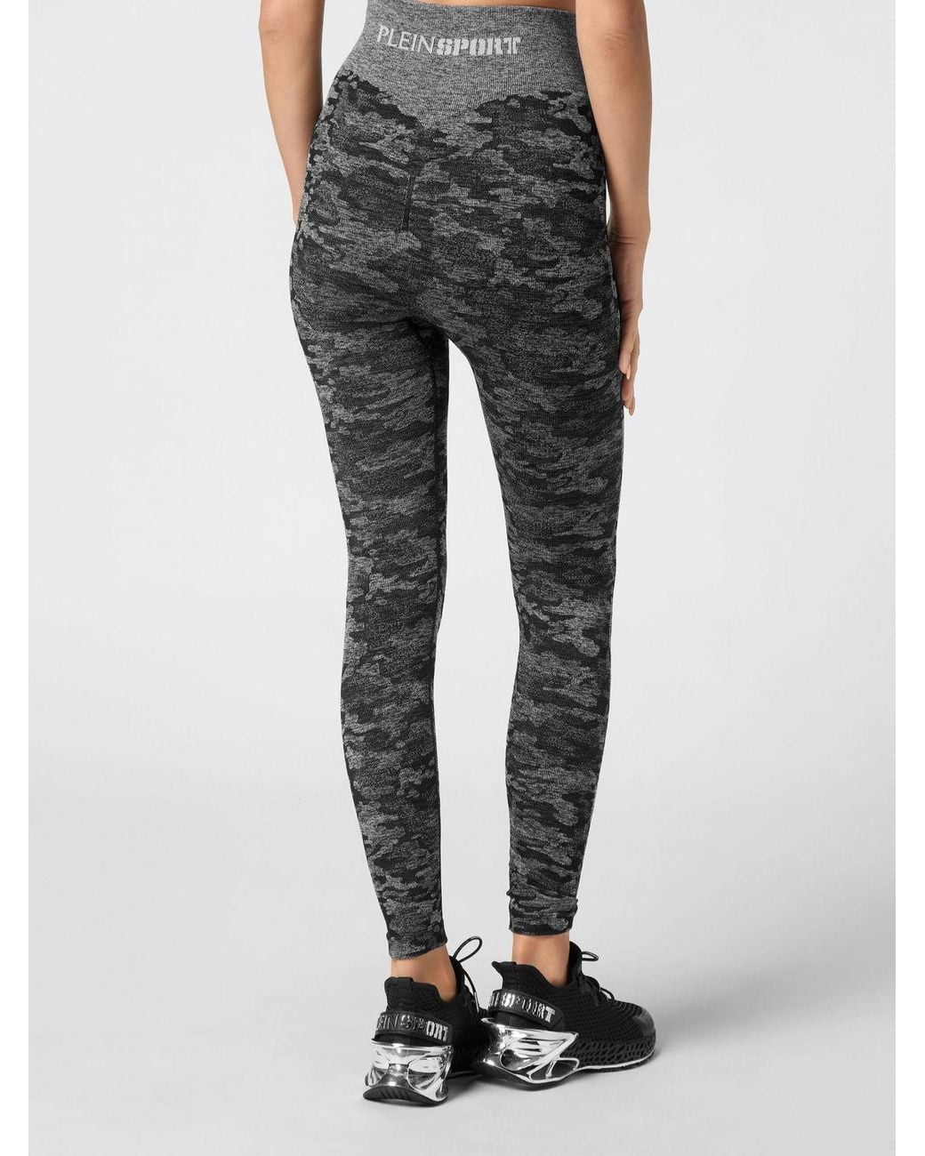 Philipp Plein Black High-Waisted Camouflage Print Leggings