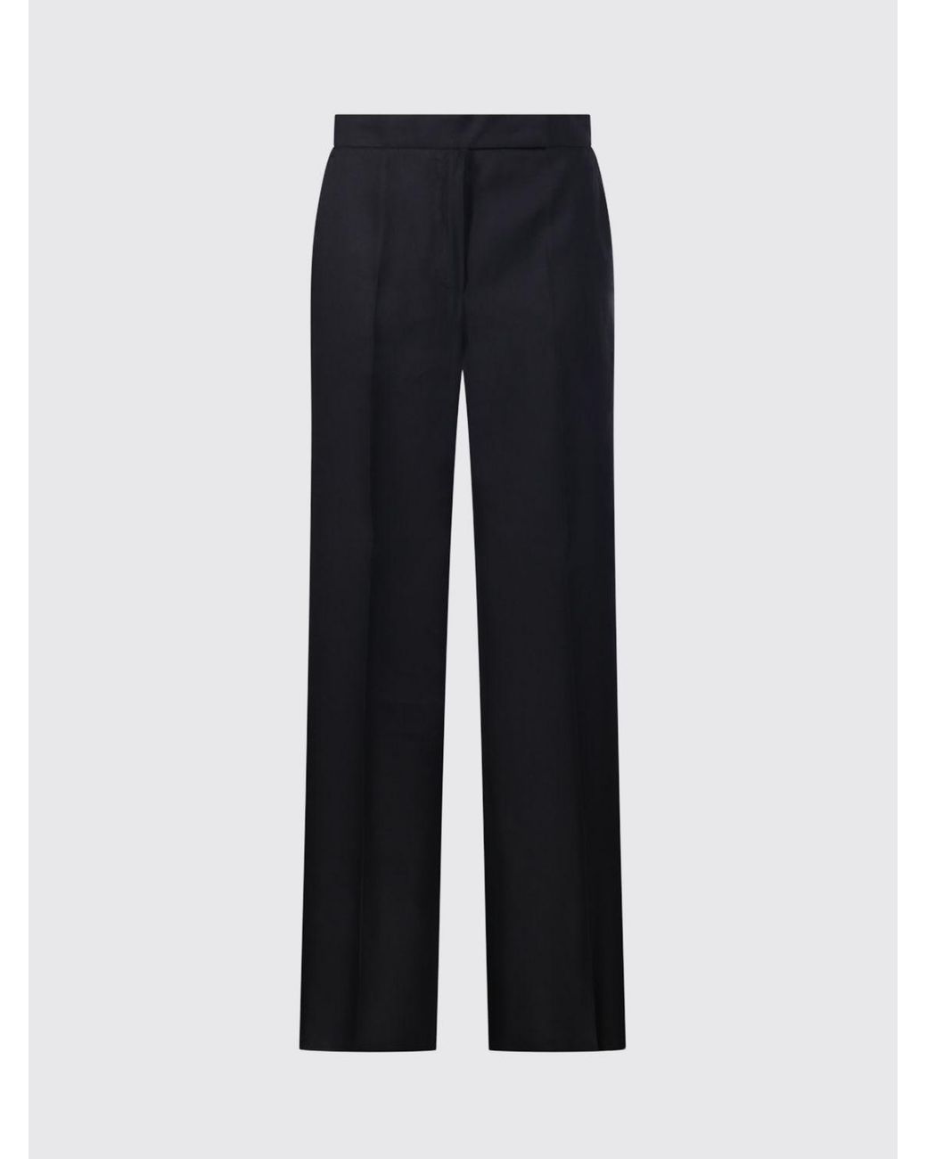 Max Mara Blue High-Waisted Straight Leg Trousers