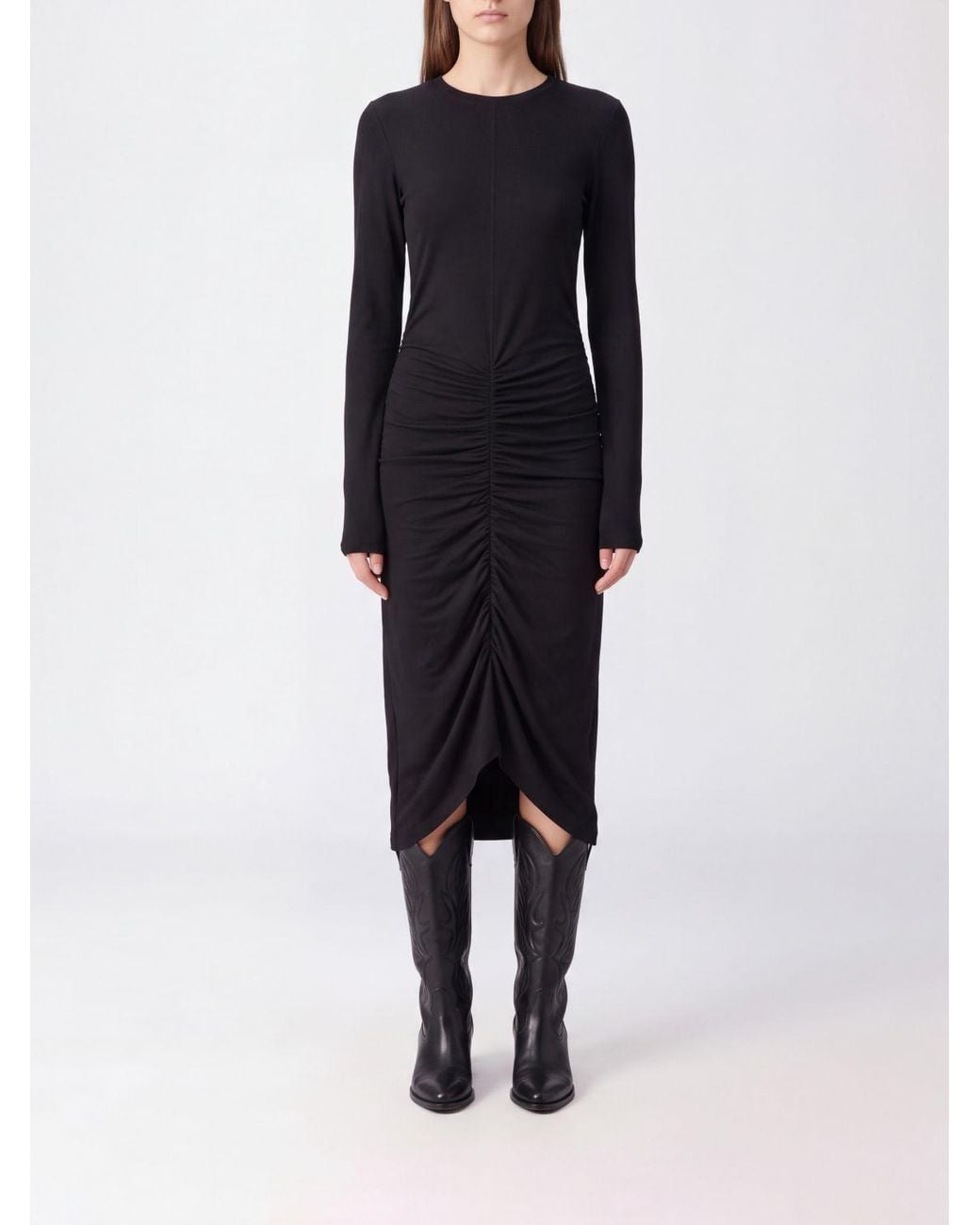 Isabel Marant Blue Dylin Draped Wool-Blend Midi Dress
