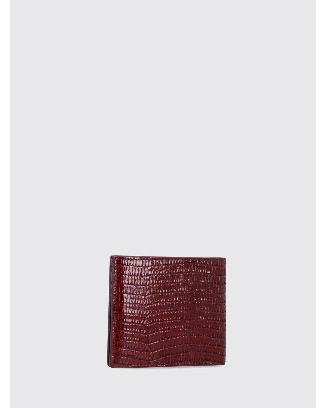 Tom Ford Purple Lizard-Effect Calfskin Leather Bifold Wallet for men