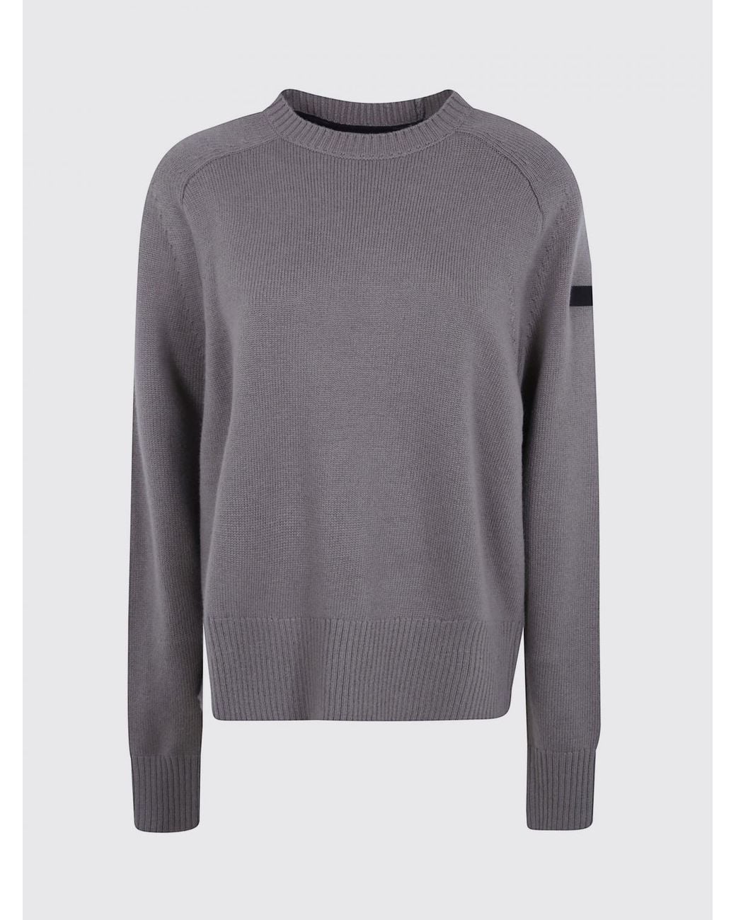 Rrd Gray Wool And Cashmere Blend Crewneck Jumper With Applied Logo for men