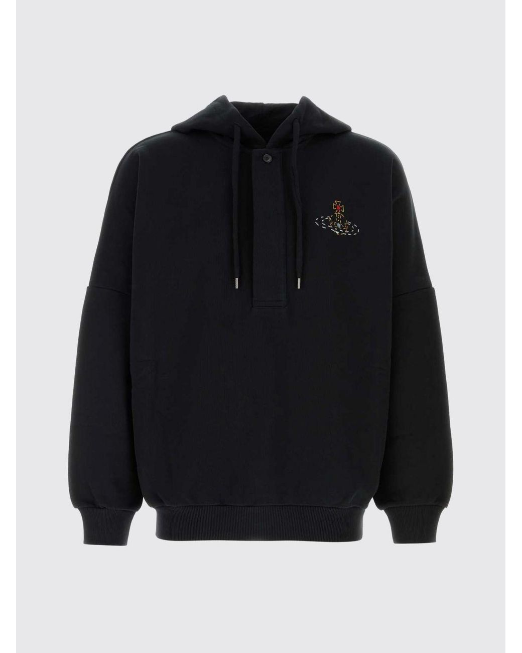 Vivienne Westwood Blue Relaxed Fit Cotton Hoodie With Orb Logo for men