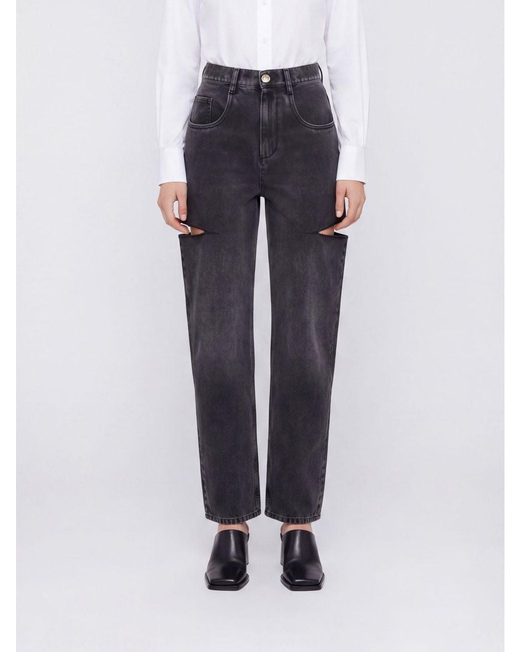Maison Margiela Blue High-Waisted Wide-Leg Jeans