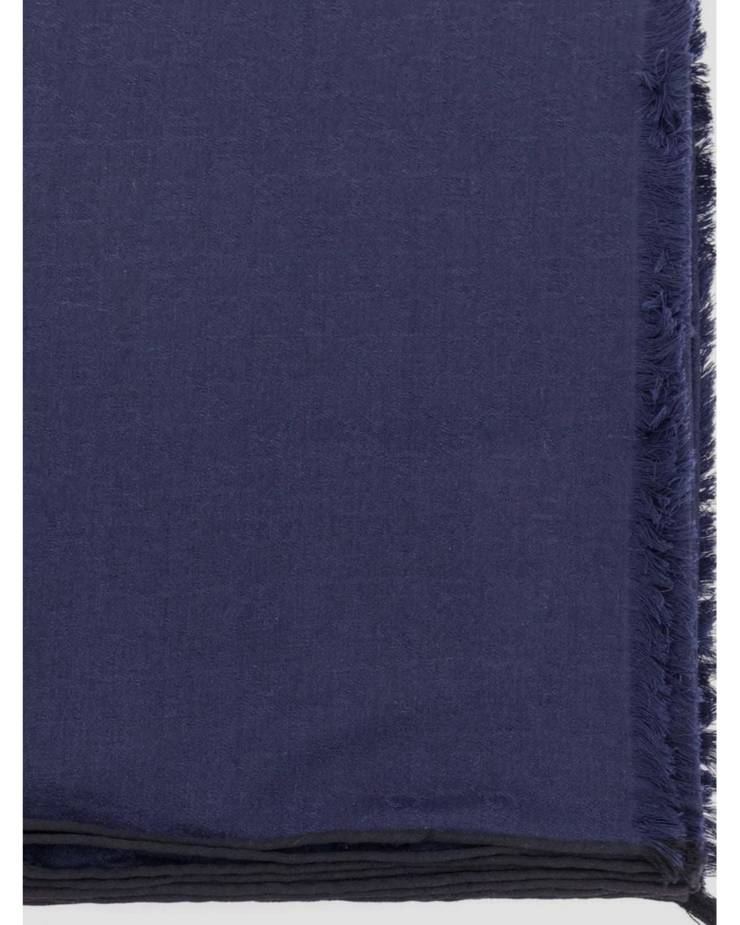 Gucci Blue Solid Colour Cotton And Polyester Blend Scarf for men