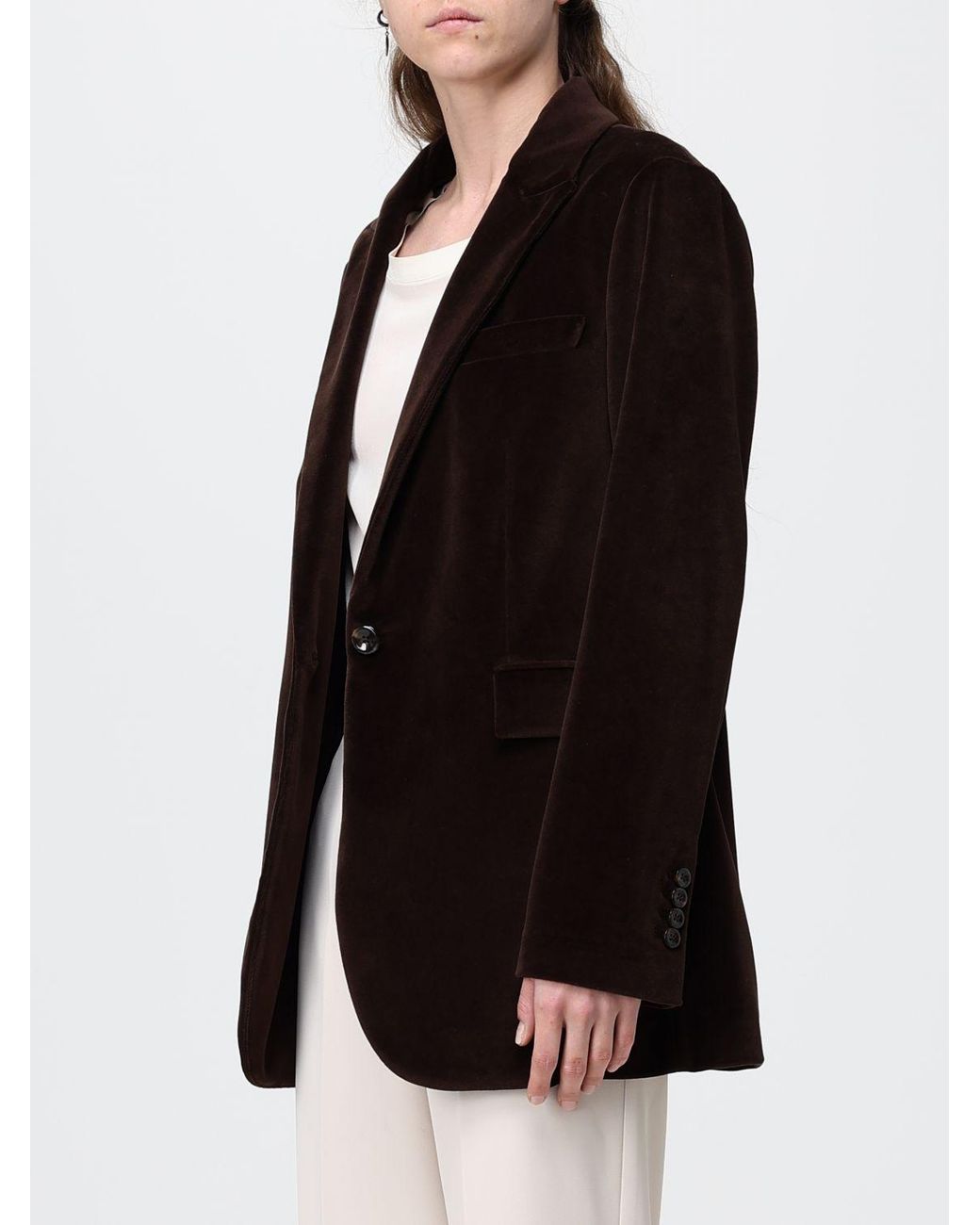 Circolo 1901 Black Single-Breasted Velvet Blazer With Peak Lapels