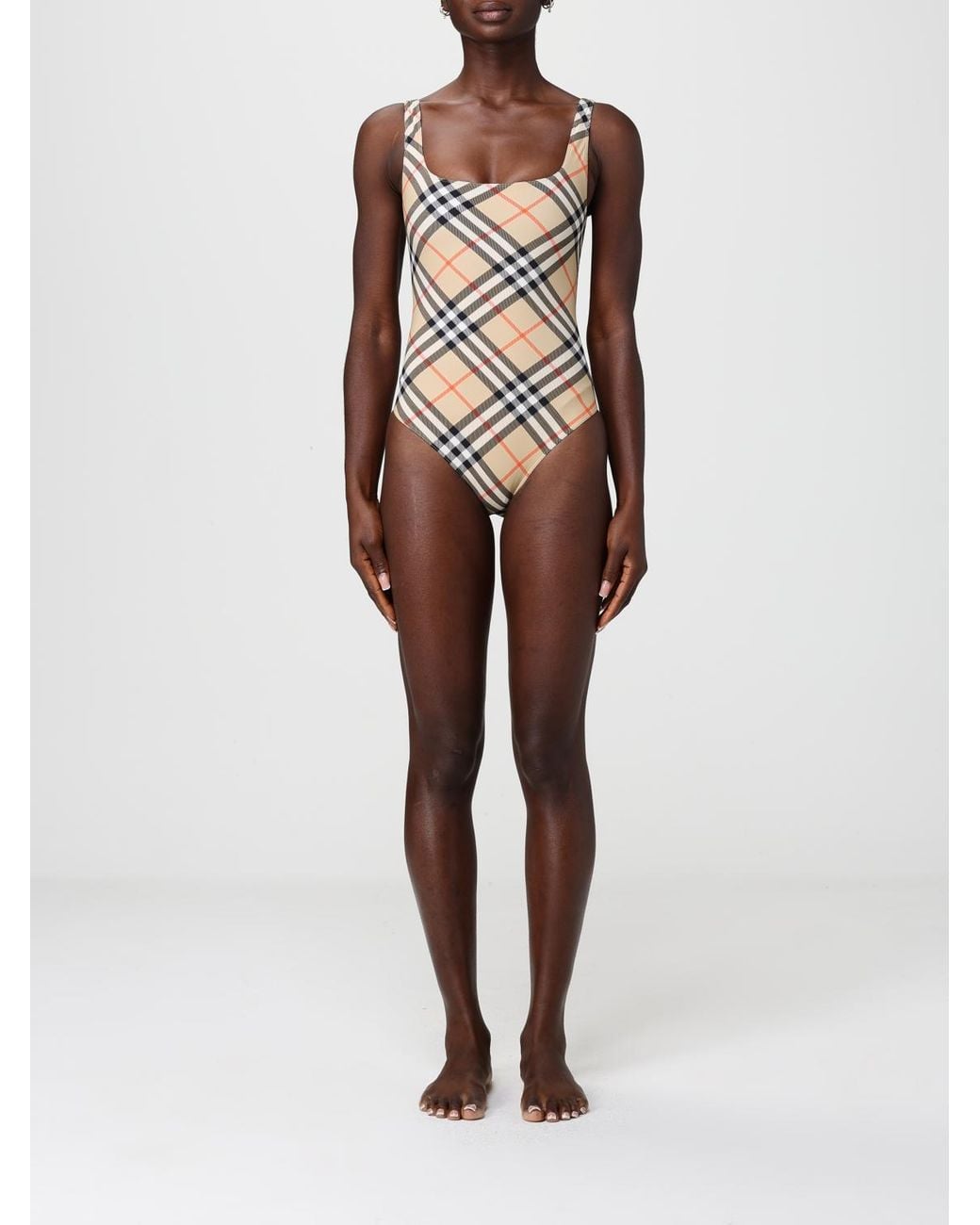 Burberry Multicolor Vintage Check Print Polyamide One Piece Swimsuit