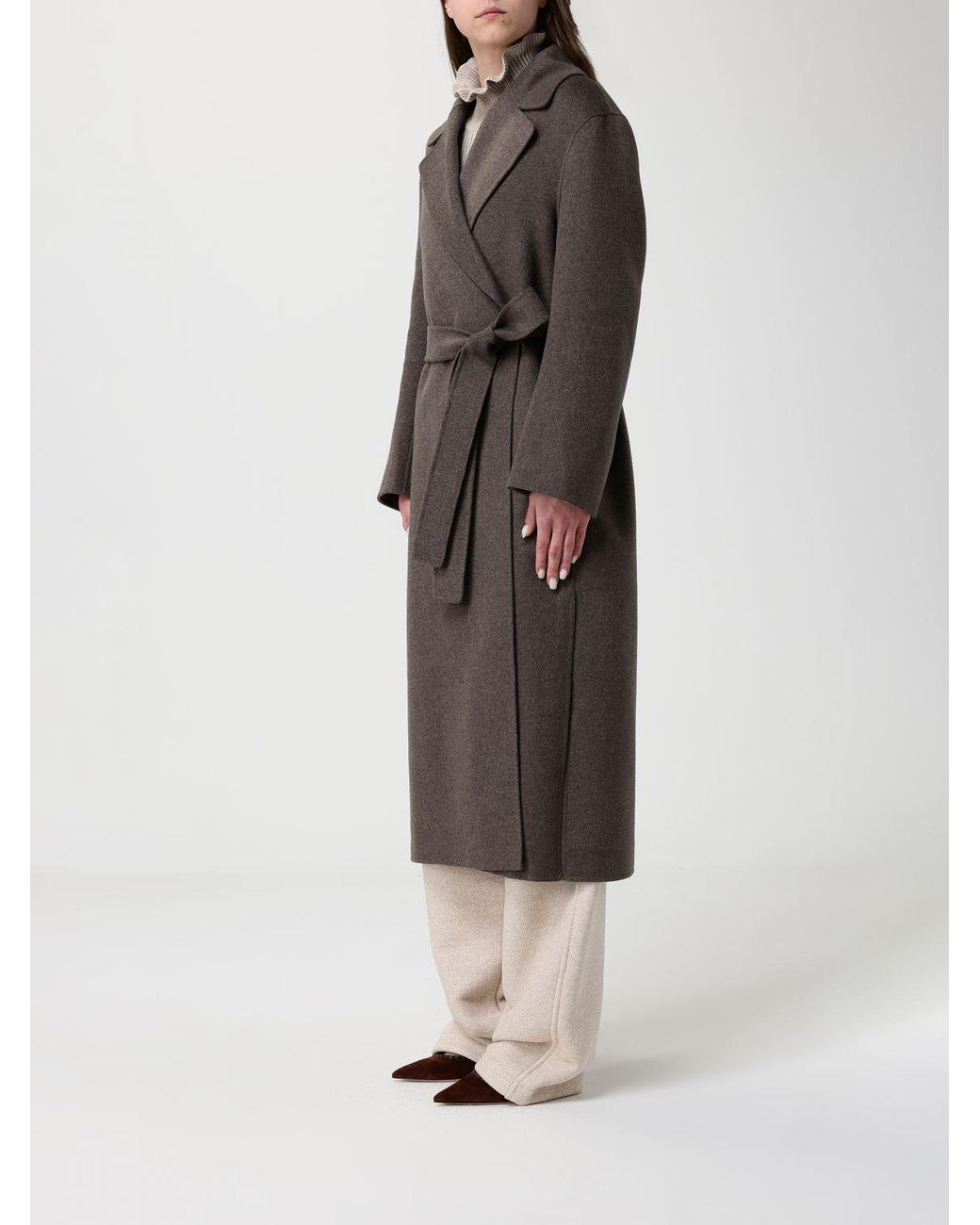 Max Mara Gray Virgin Wool Coat