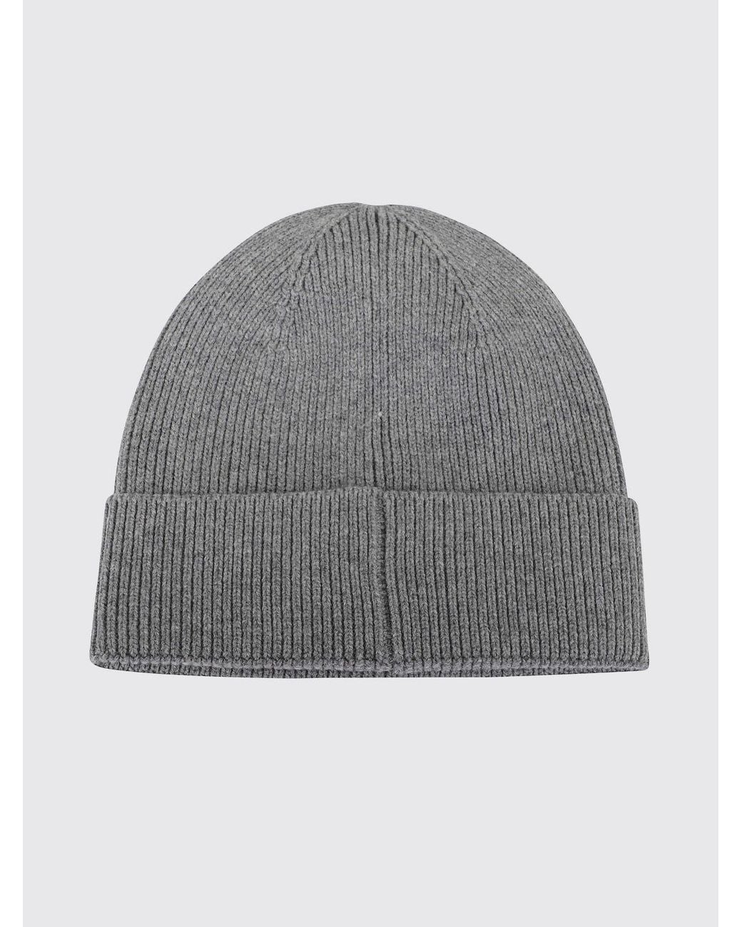 DIESEL Gray Ribbed Wool And Cotton-Blend Beanie With Embroidered Oval D Logo