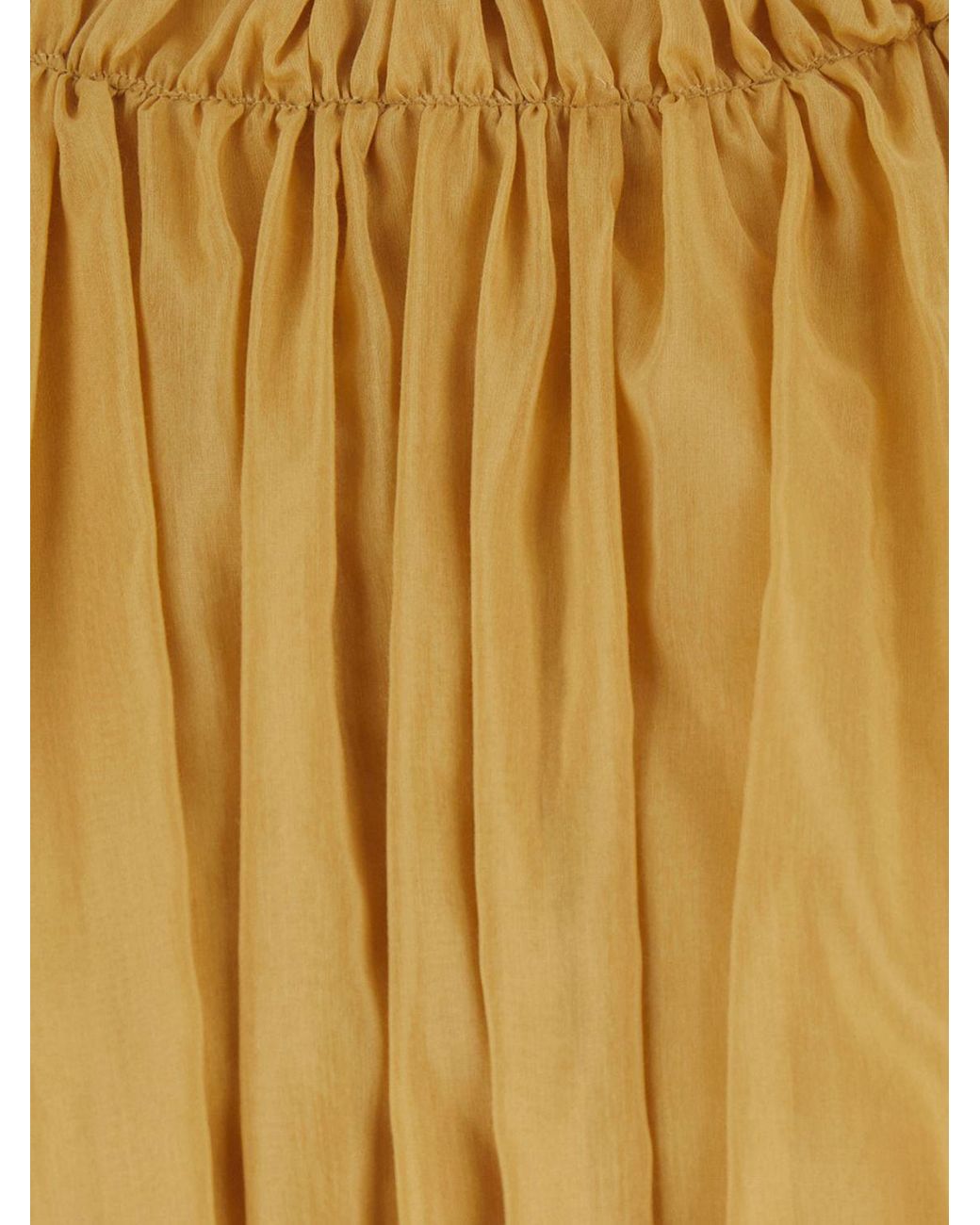 Semicouture Natural Cotton Muslin Blouse With Long Sleeves And Dropped Shoulders