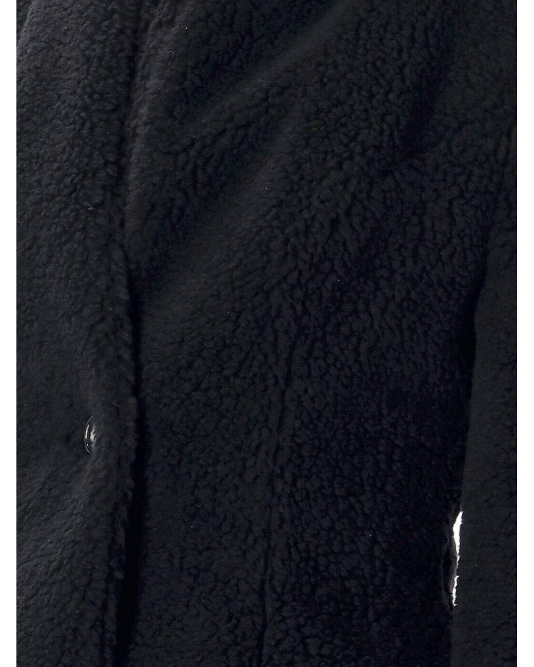 Stella McCartney Black Single-Breasted Short Wool Blend Coat With Shawl Collar